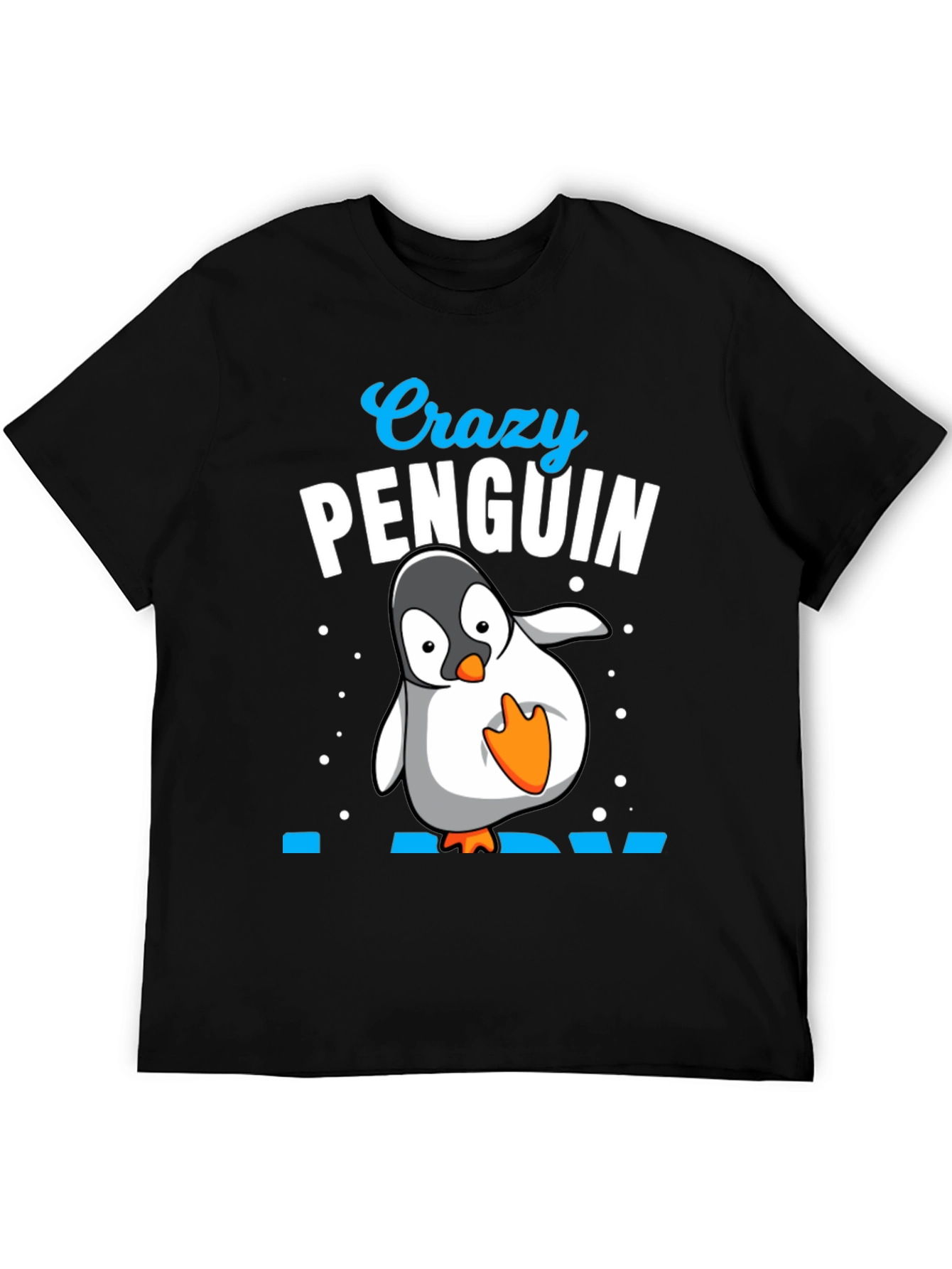Black Crazy Penguin Dad Black T-Shirt view 5