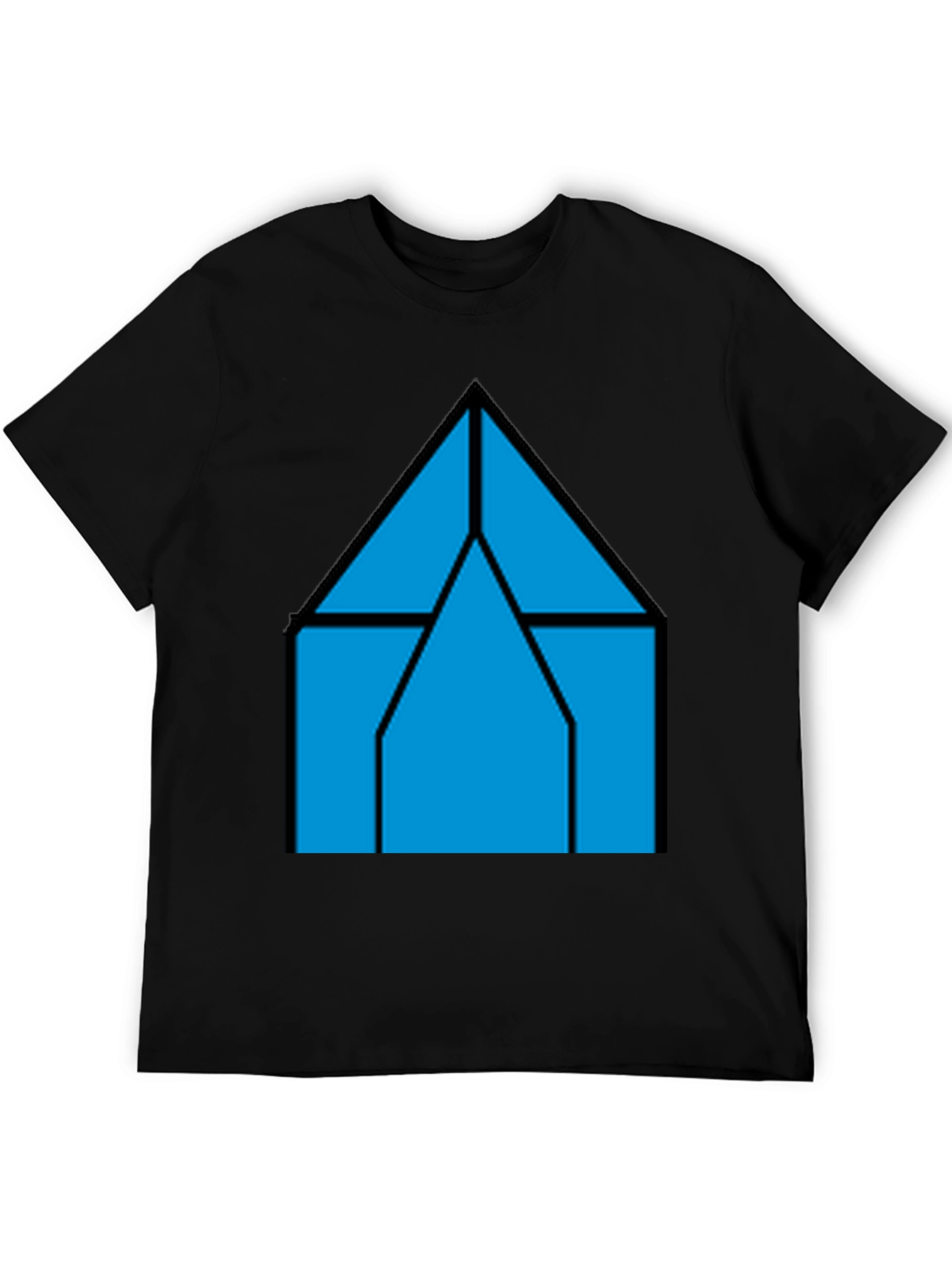Black Geometric House T-Shirt - Modern Style view 5