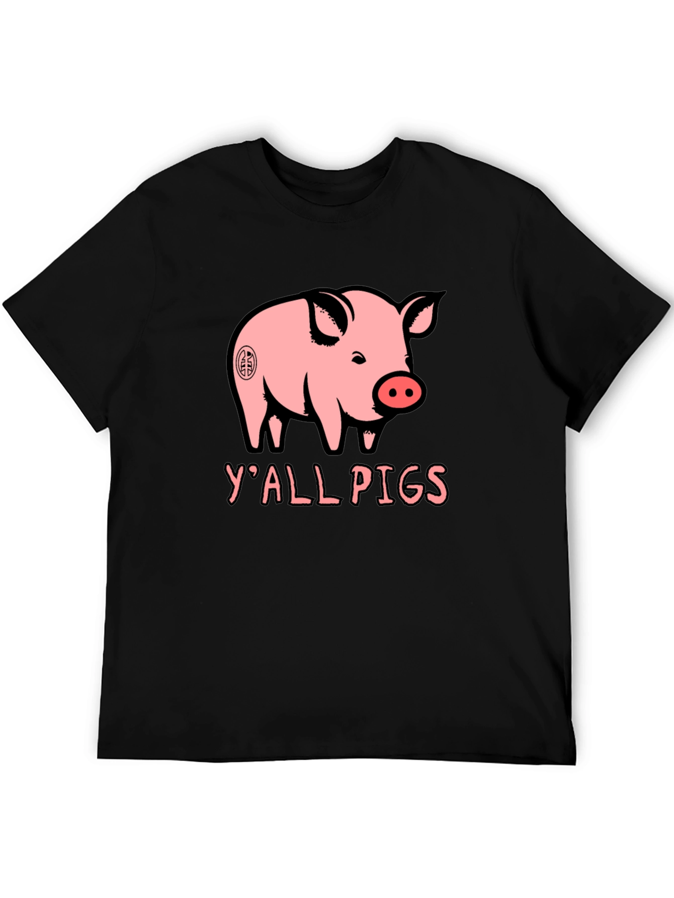 Black Y'all Pigs Graphic Tee - Funny Pig Lover T-Shirt view 5