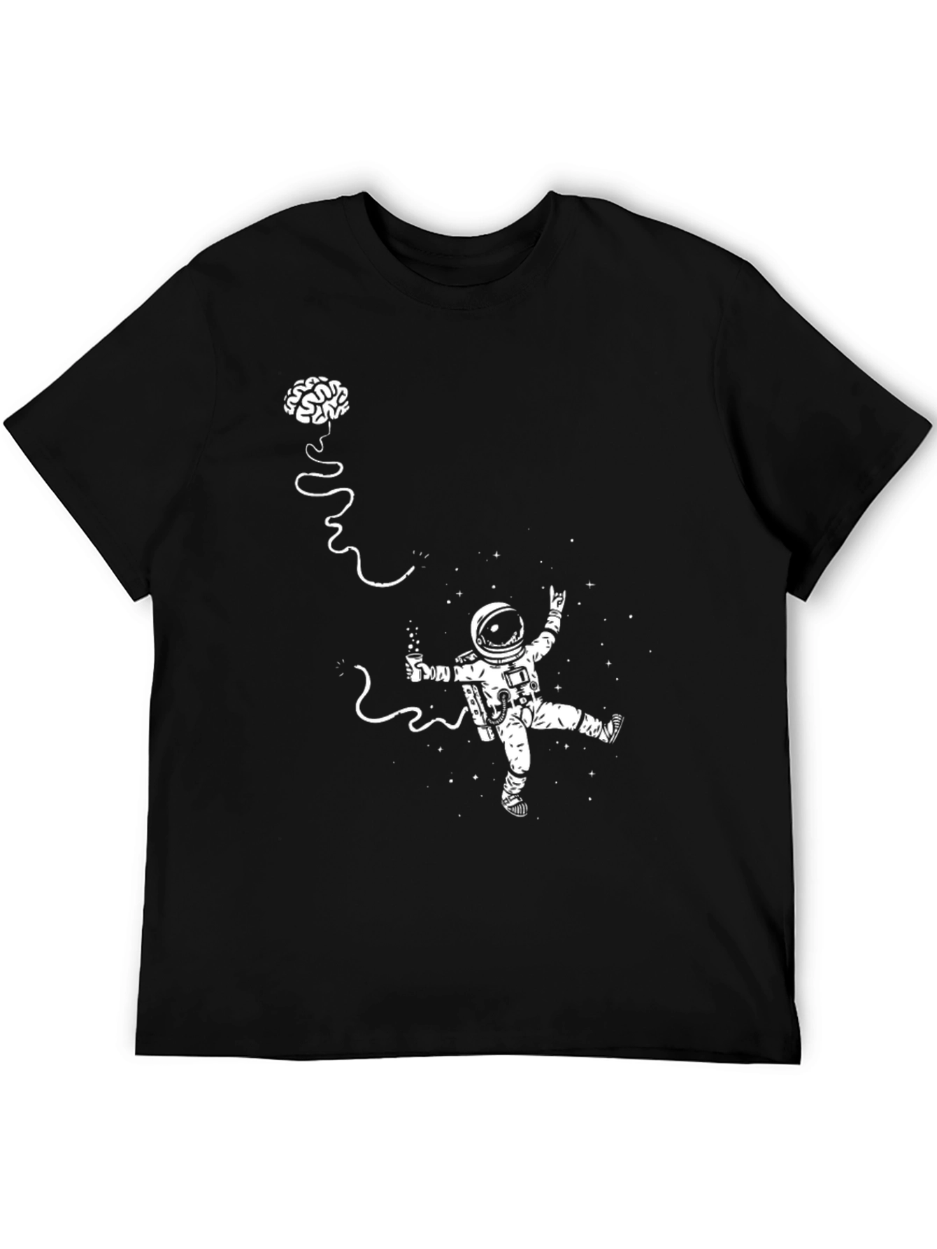 Black Astronaut Brain Tee - Space Out in Style! view 5