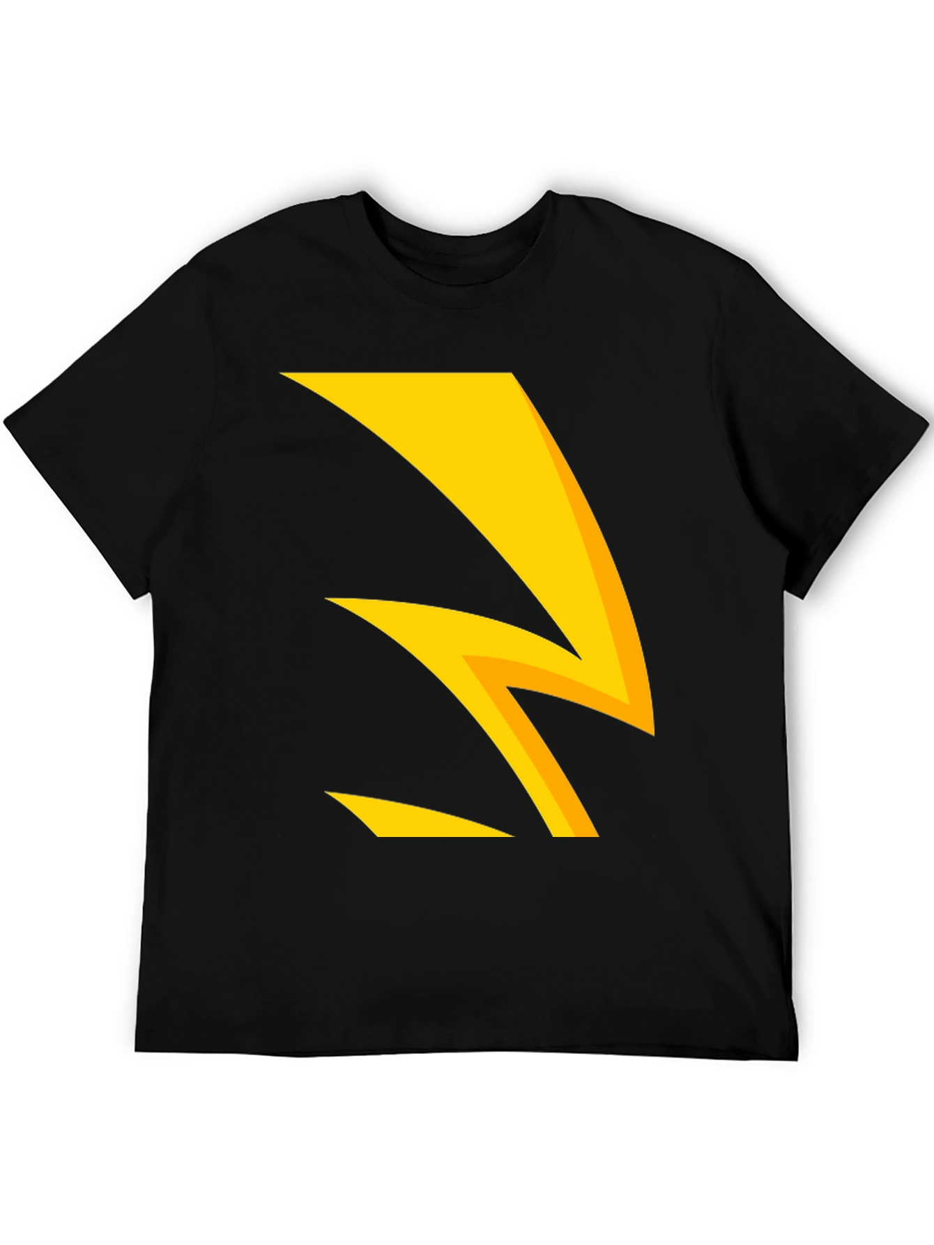 Black Bold Lightning Bolt Graphic Tee - Black Cotton Blend view 5
