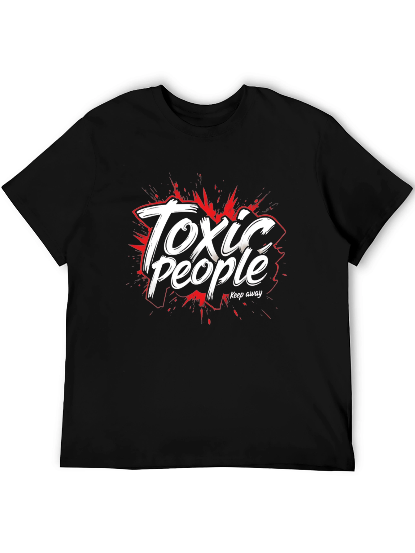 Black Toxic People Graphic Tee - Black Cotton T-Shirt view 5