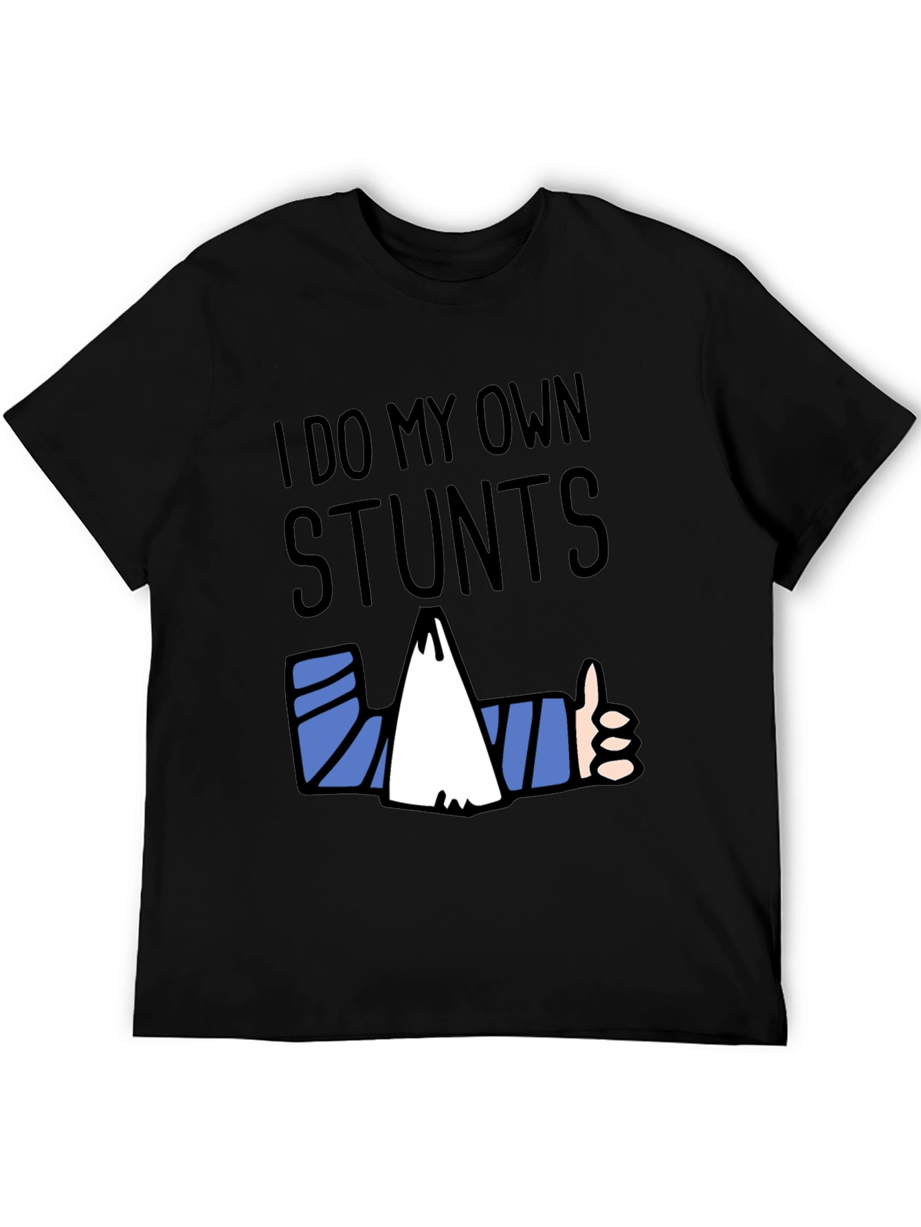 Black Funny "I Do My Own Stunts" Graphic T-Shirt view 5