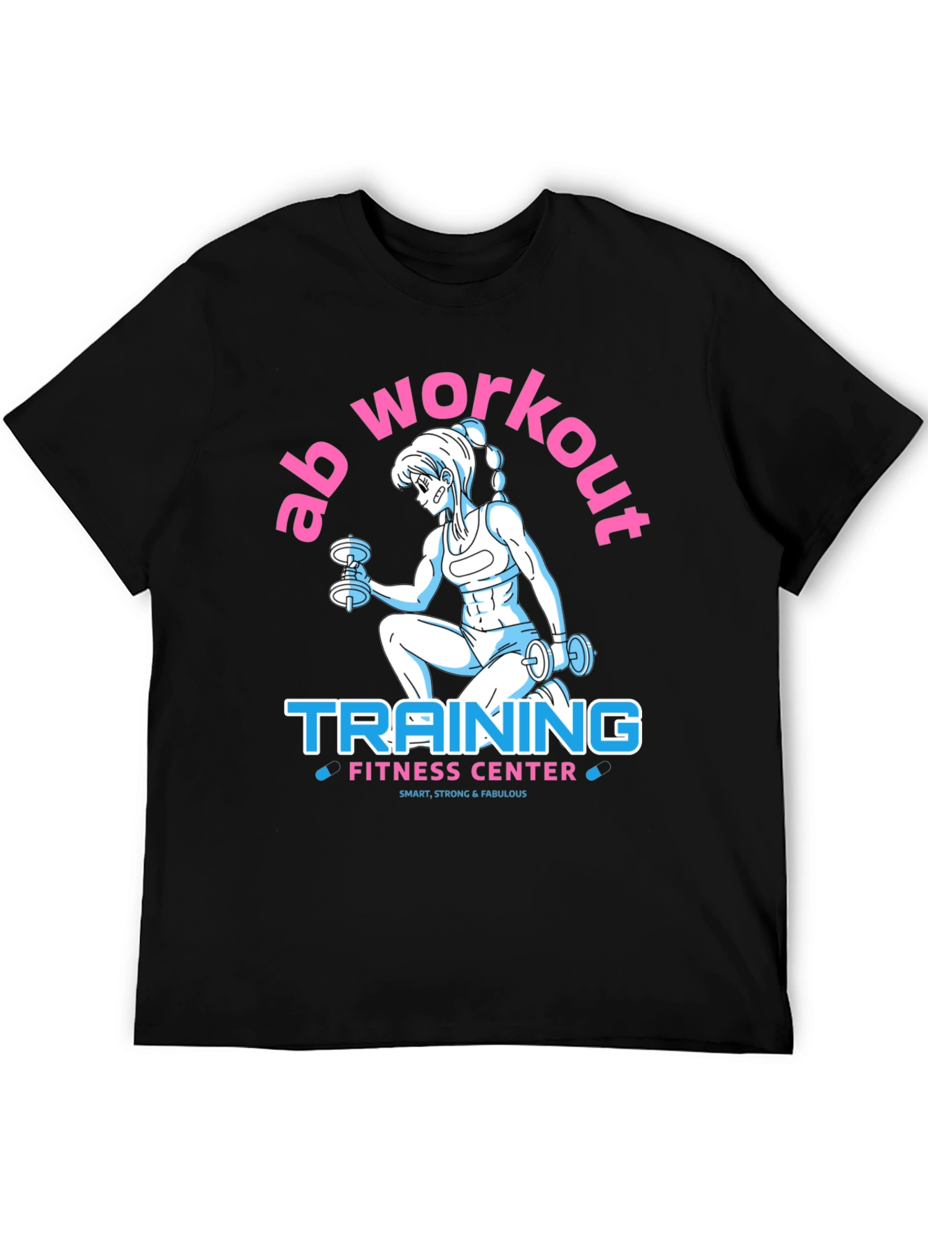 Black Ab Workout Training Fitness Center T-Shirt view 5