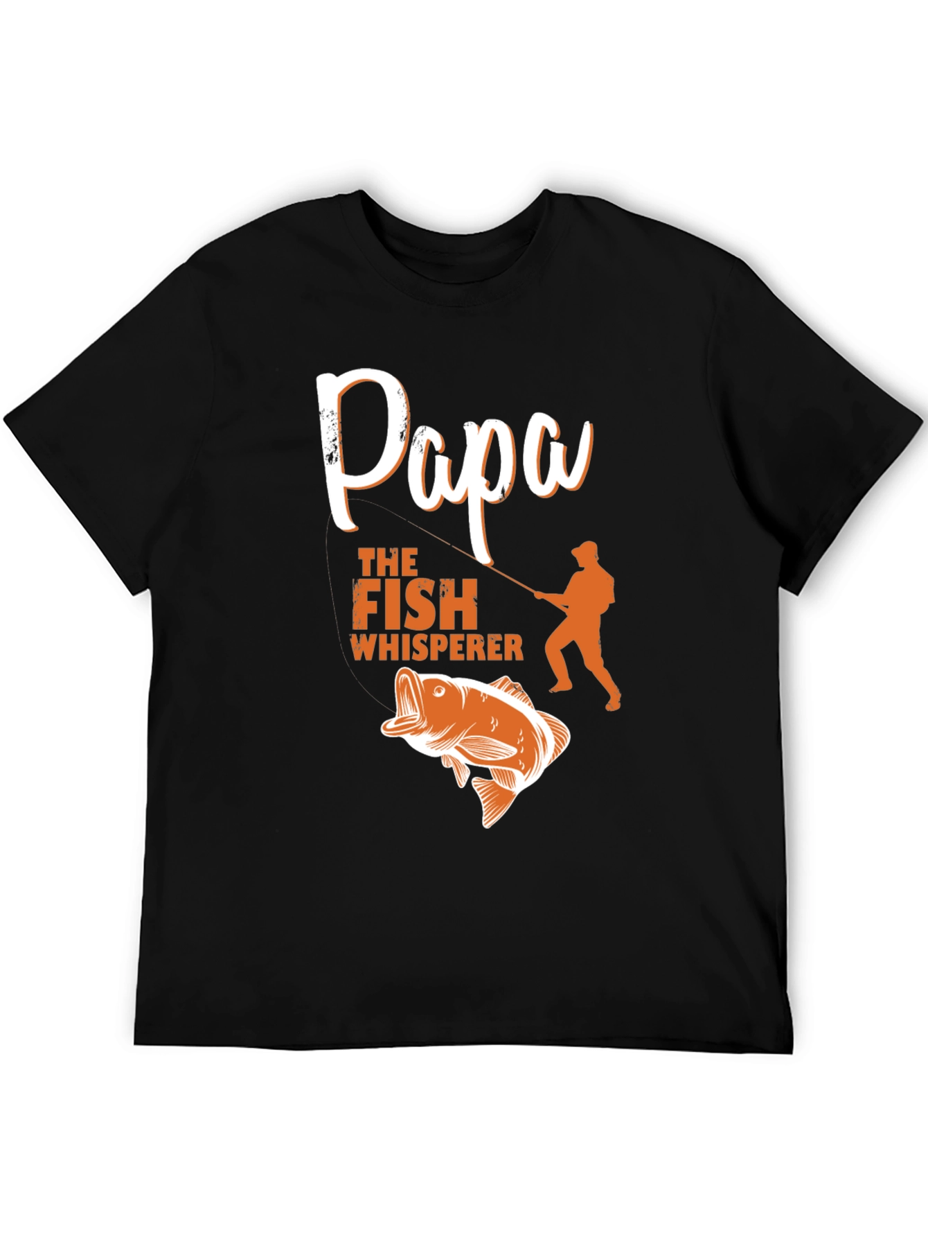 Black Papa the Fish Whisperer T-Shirt view 5