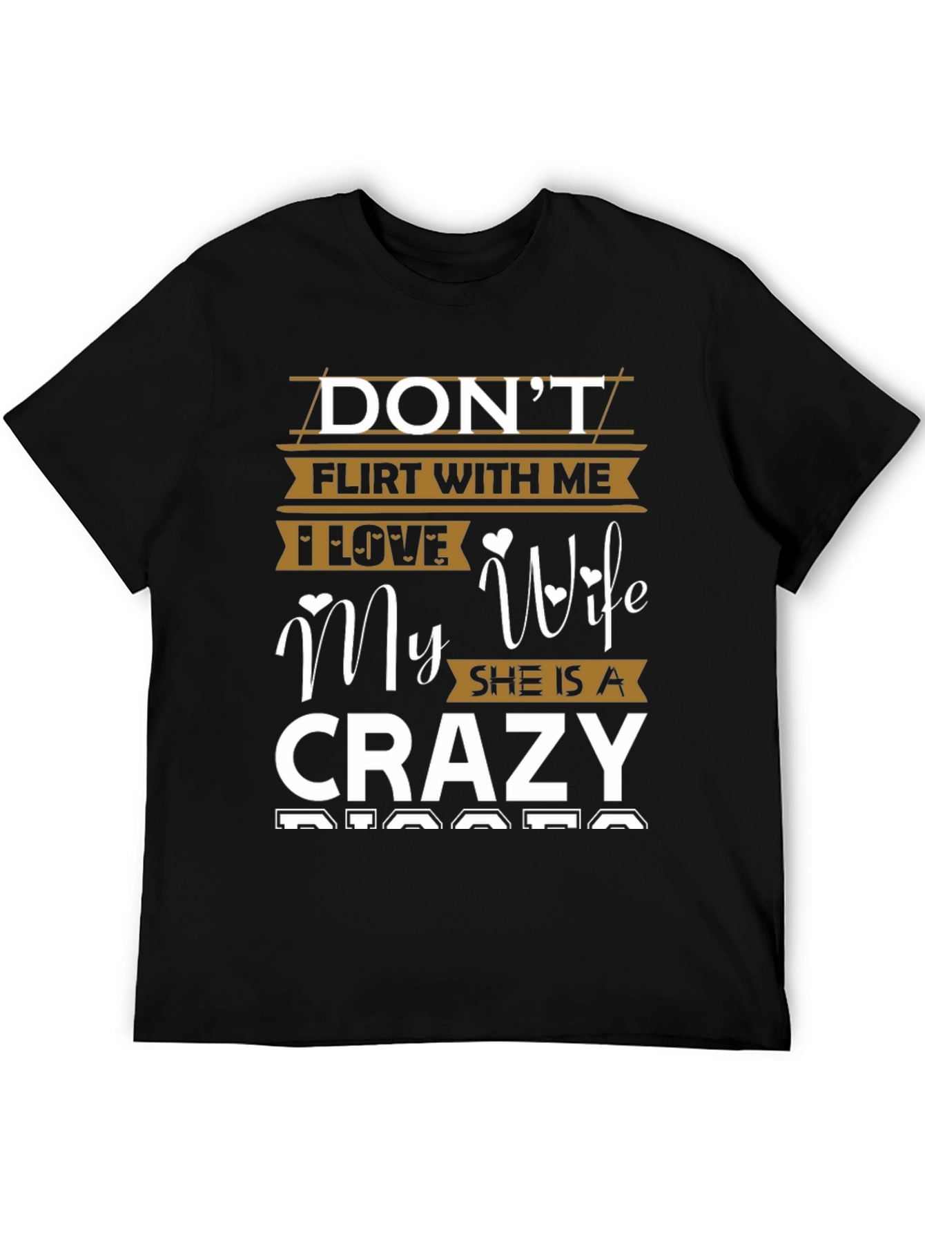 Black Don't Flirt With Me Crazy Wife Graphic T-Shirt view 5