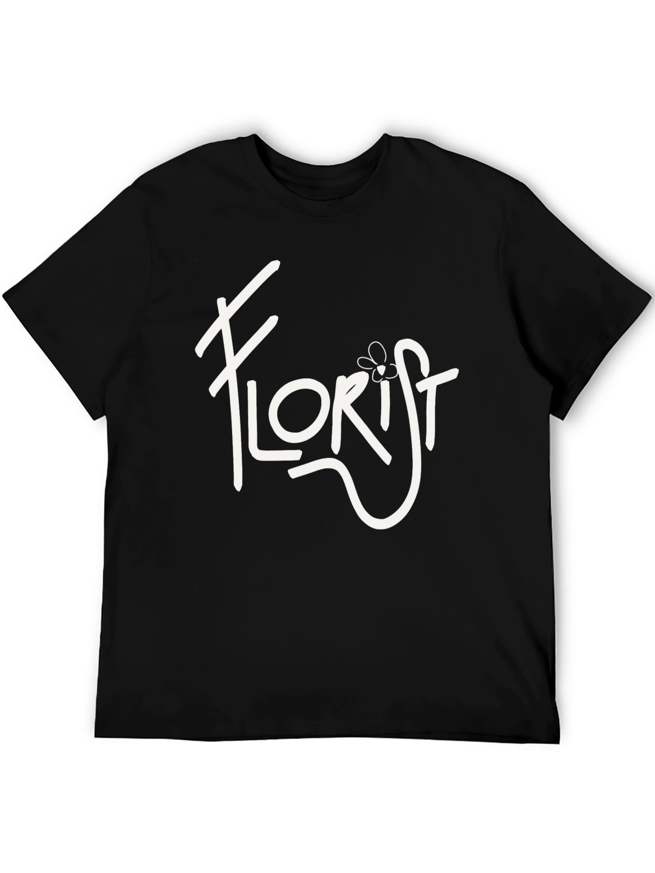 Black Florist Graphic Tee - Stylish Crew Neck T-Shirt view 5