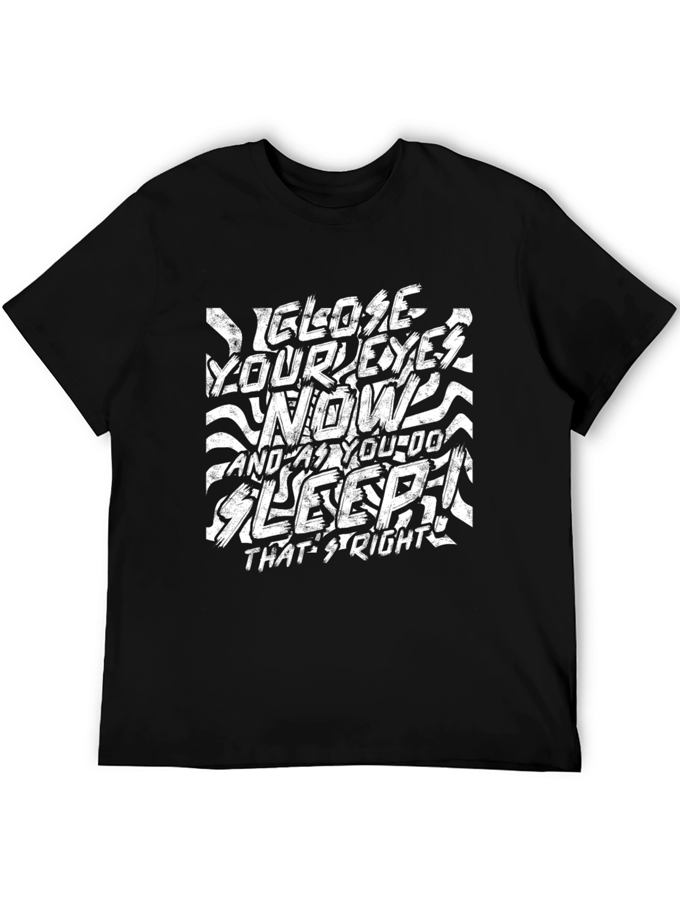 Black Close Your Eyes Now Graphic T-Shirt - Black view 5