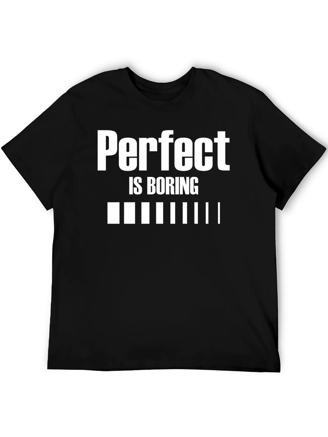 Black Perfect is Boring Black Graphic T-Shirt view 5