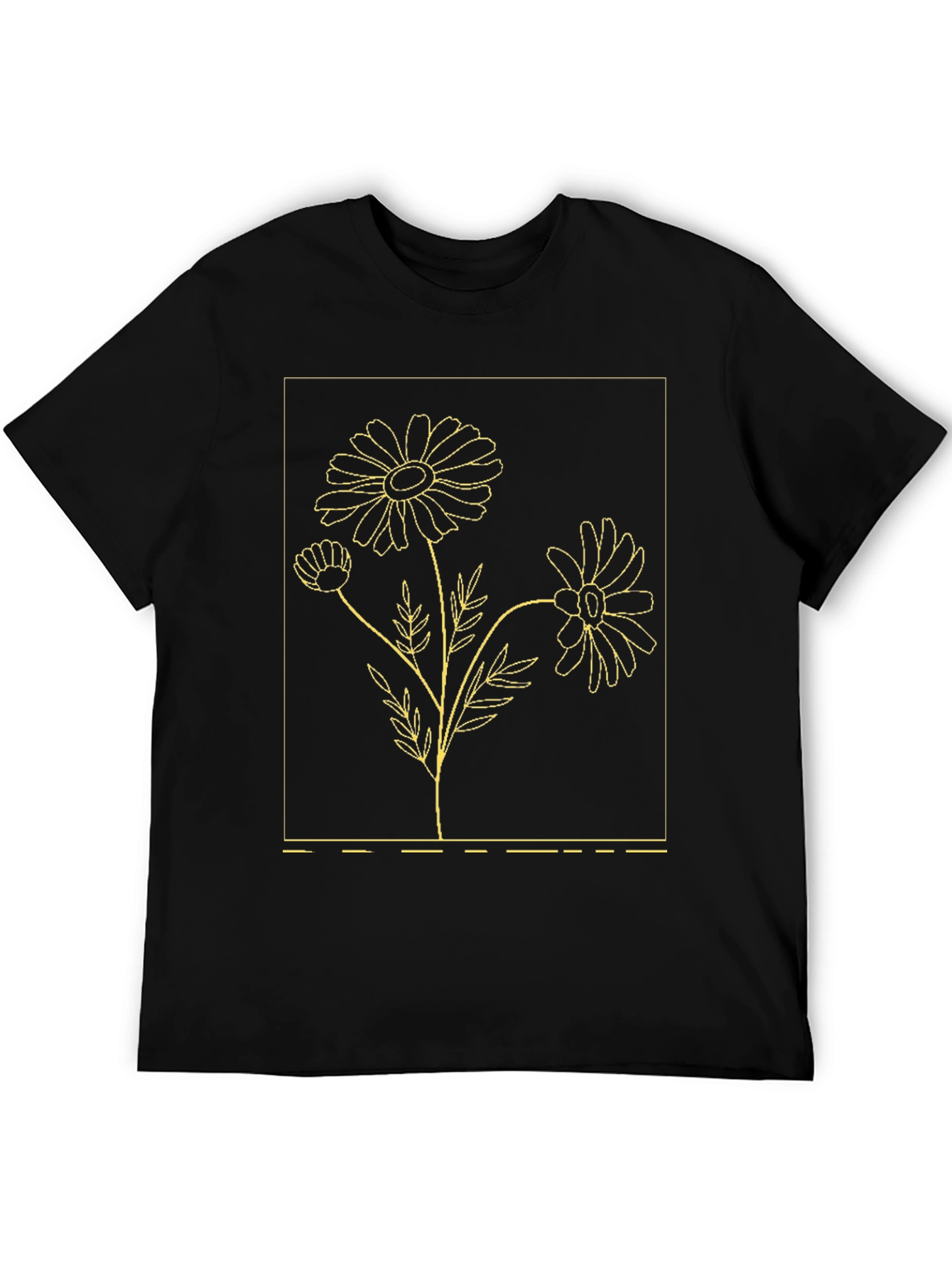 Black Black Floral Daisy Graphic T-Shirt view 5