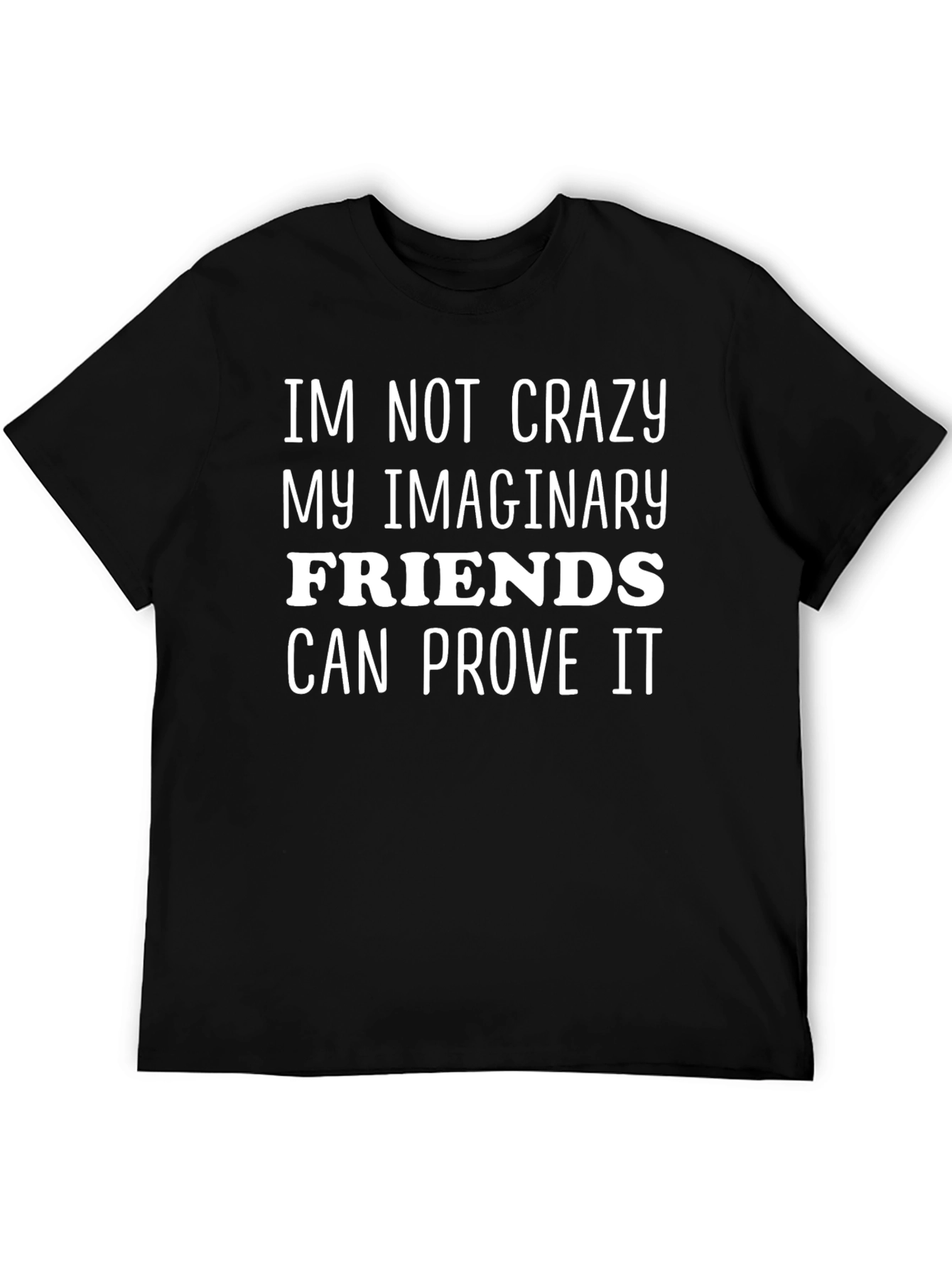 Black Funny Imaginary Friends Graphic T-Shirt view 5