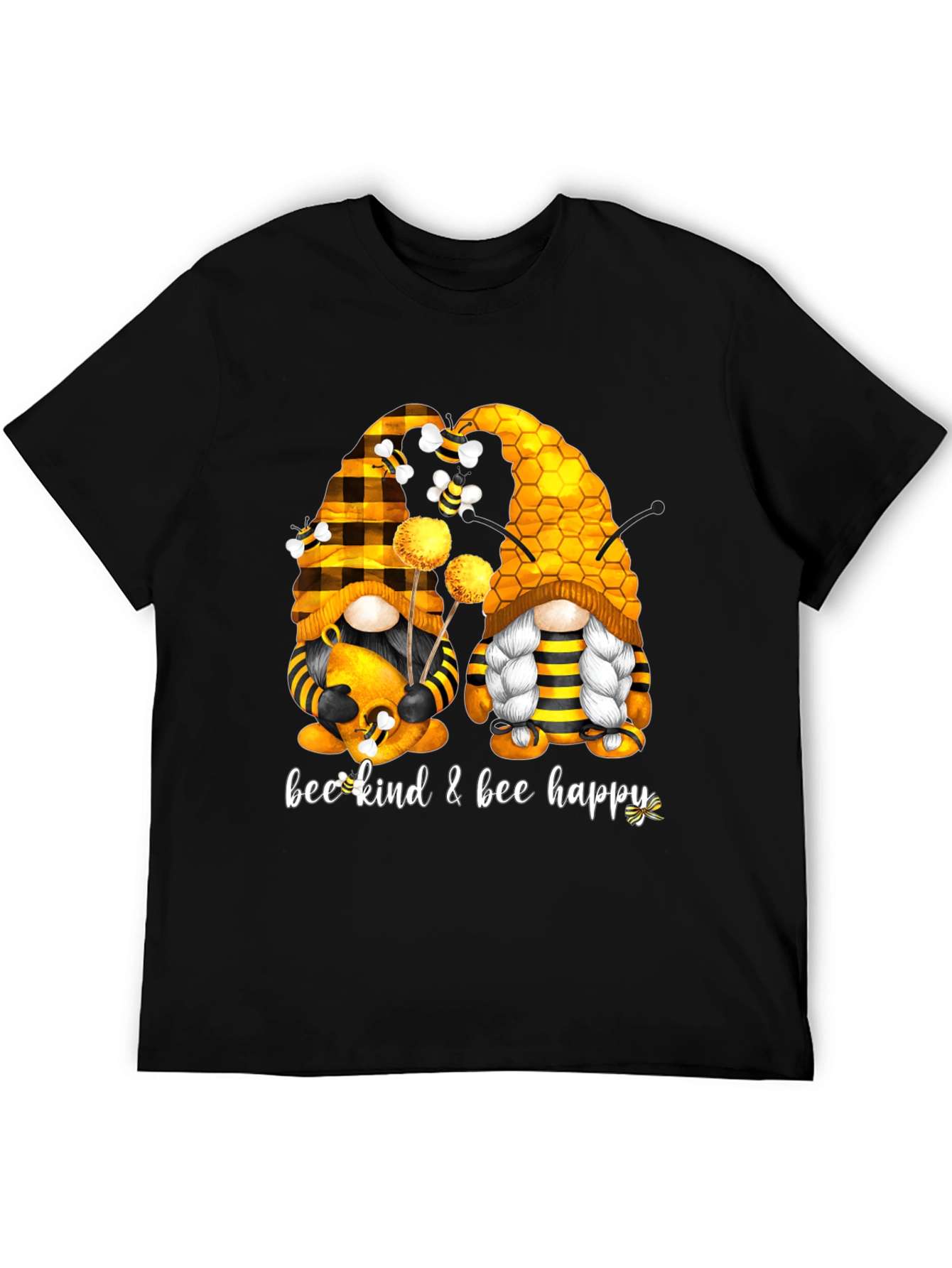 Black Bee Kind & Happy Gnome T-Shirt view 5