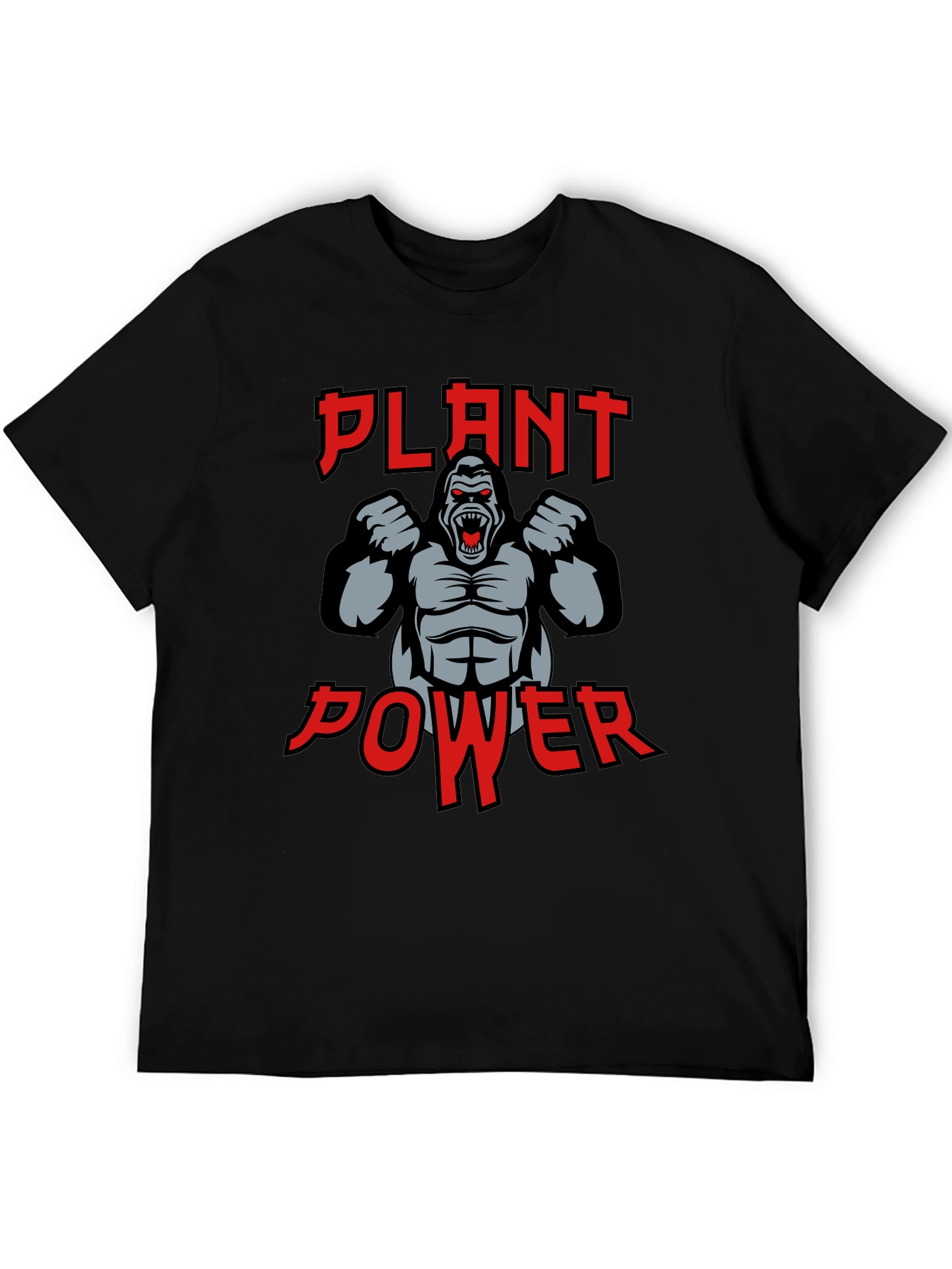 Black Plant Power Gorilla Graphic T-Shirt view 5
