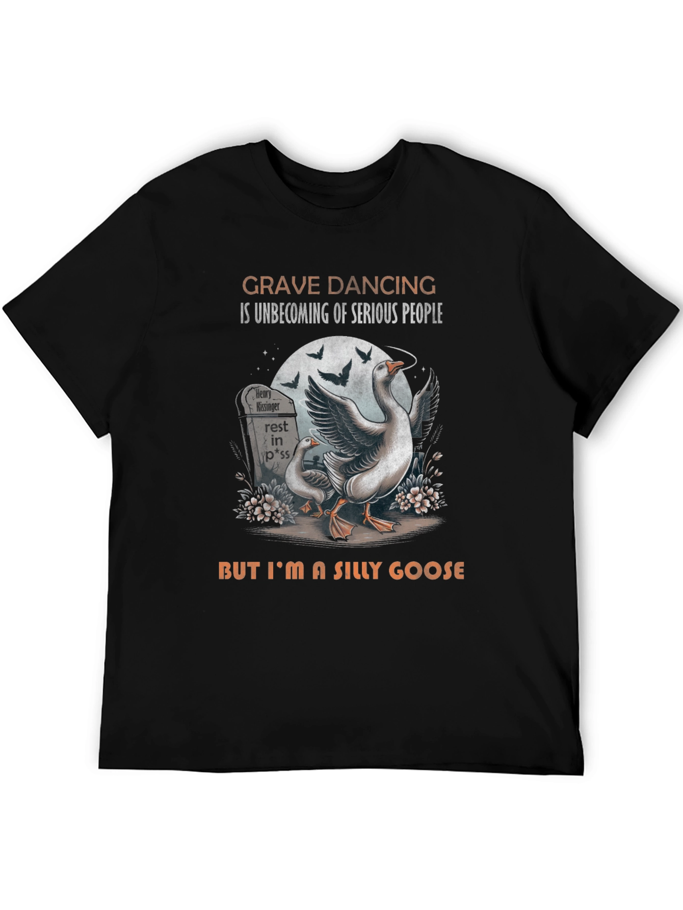 Black Grave Dancing Silly Goose Graphic Tee view 5