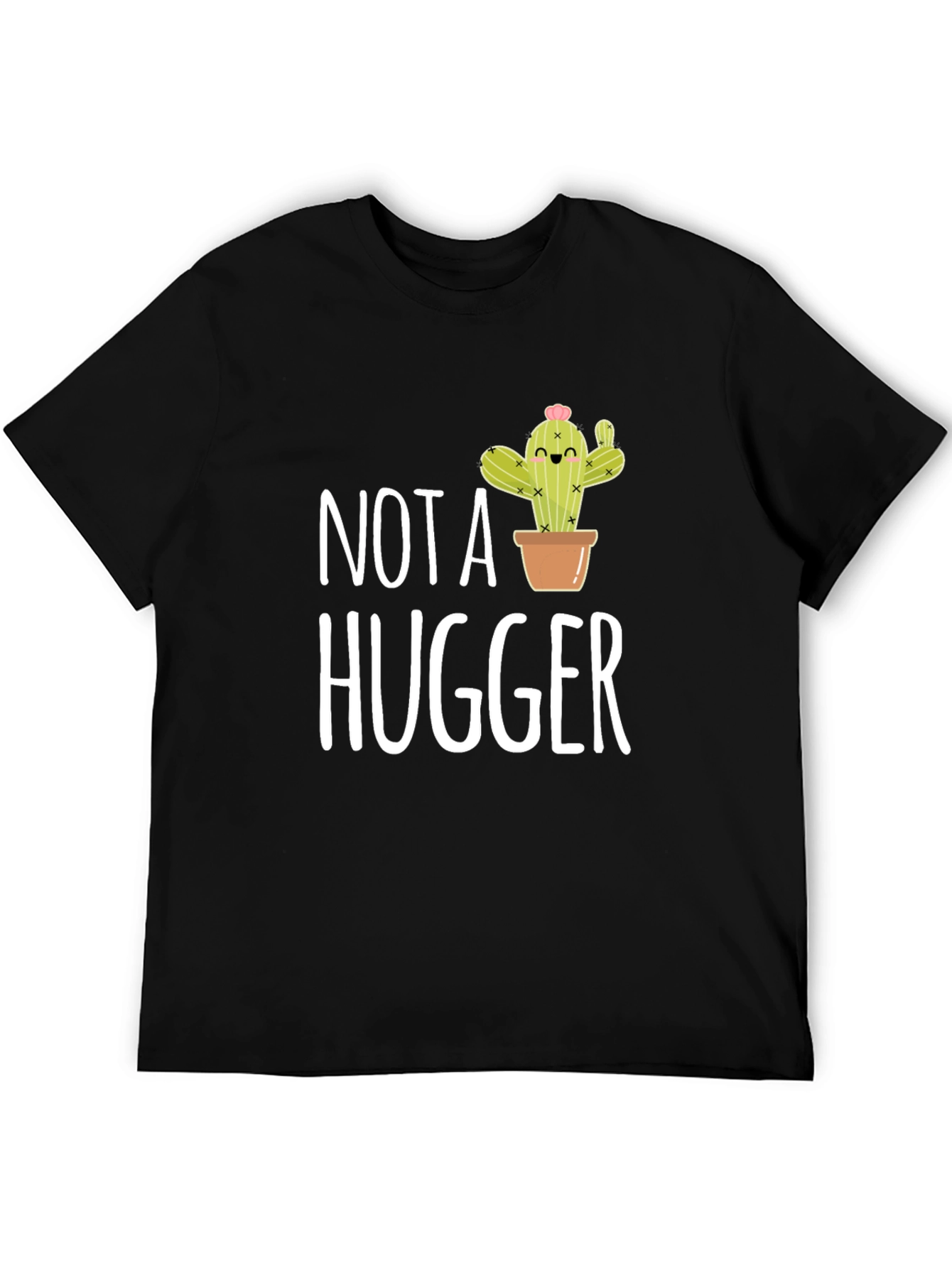 Black Not A Hugger Cactus Graphic T-Shirt view 5