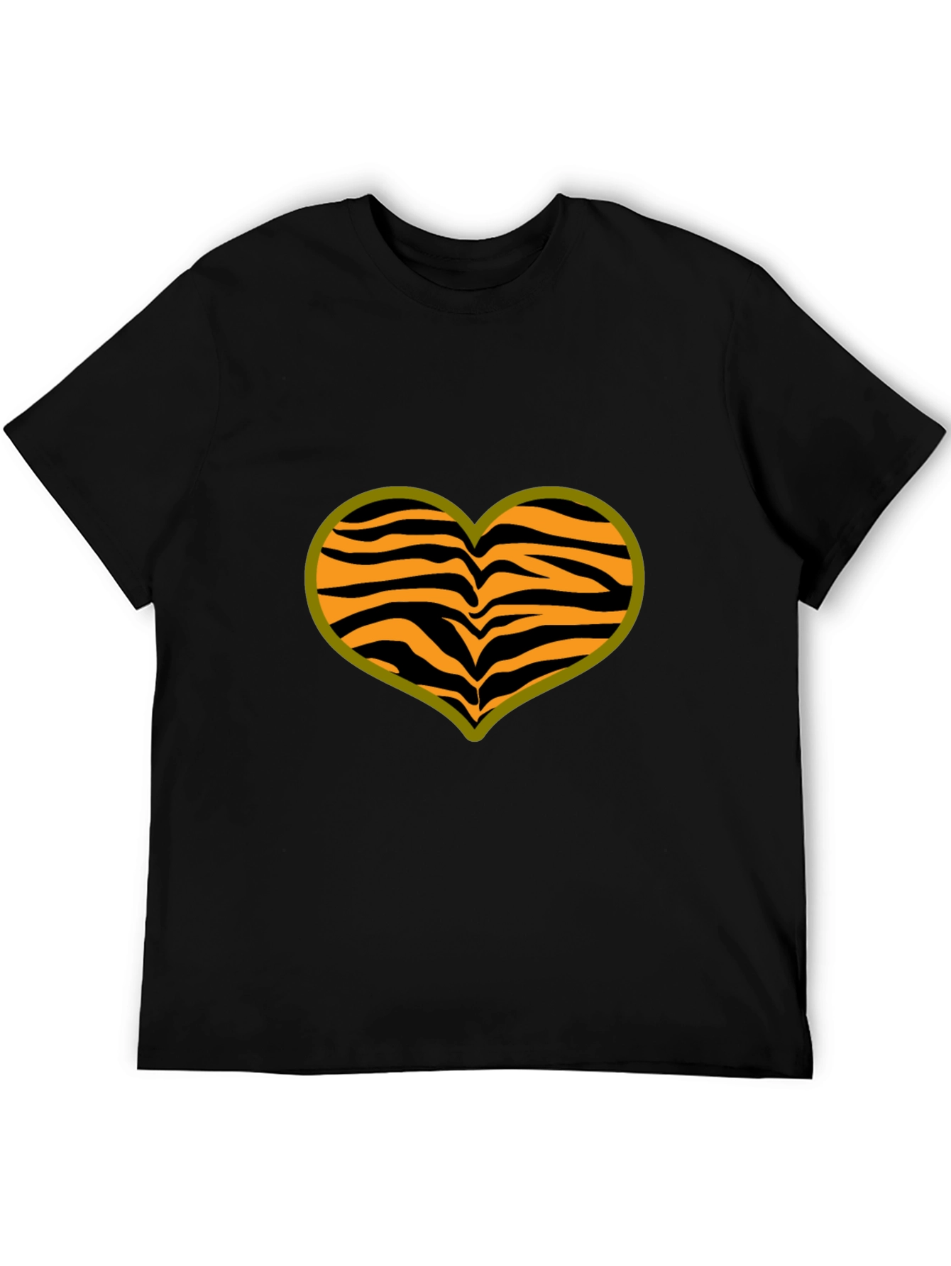 Black Tiger Stripe Heart T-Shirt - Black view 5