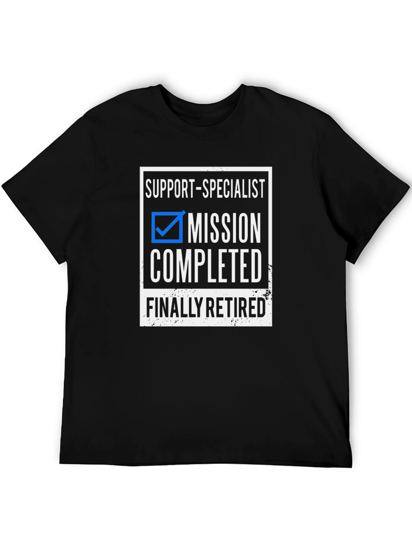 Black Support Specialist Mission Completed Retired T-Shirt view 5