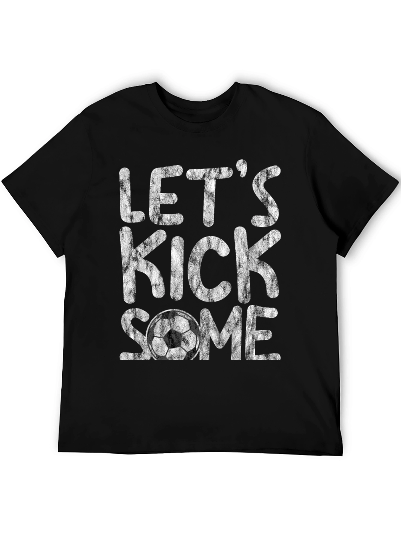 Black Let's Kick Some Soccer T-Shirt view 5