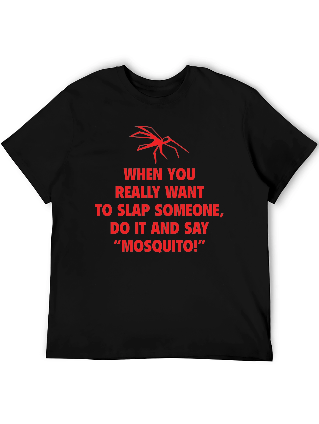 Black Funny Mosquito Slap Graphic T-Shirt view 5