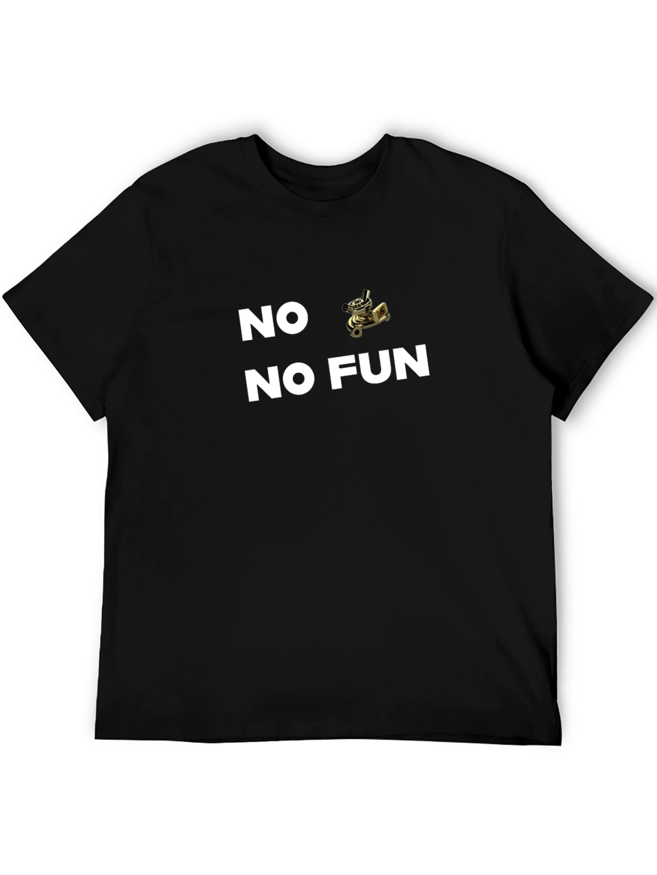 Black No Fun T-Shirt - Black Graphic Tee view 5