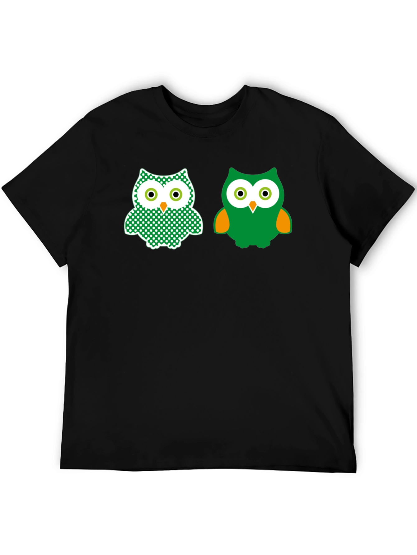 Black Cute Owl Graphic Tee - Stylish Black T-Shirt view 5