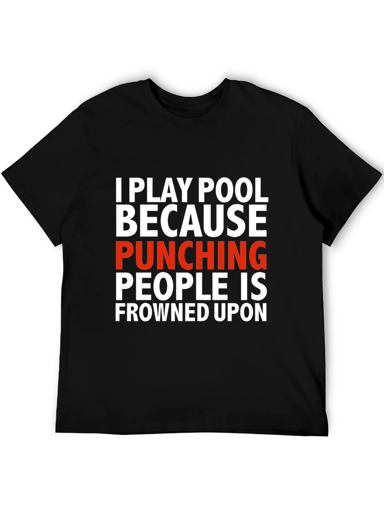 Black Funny Pool Player T-Shirt - Punching People view 5