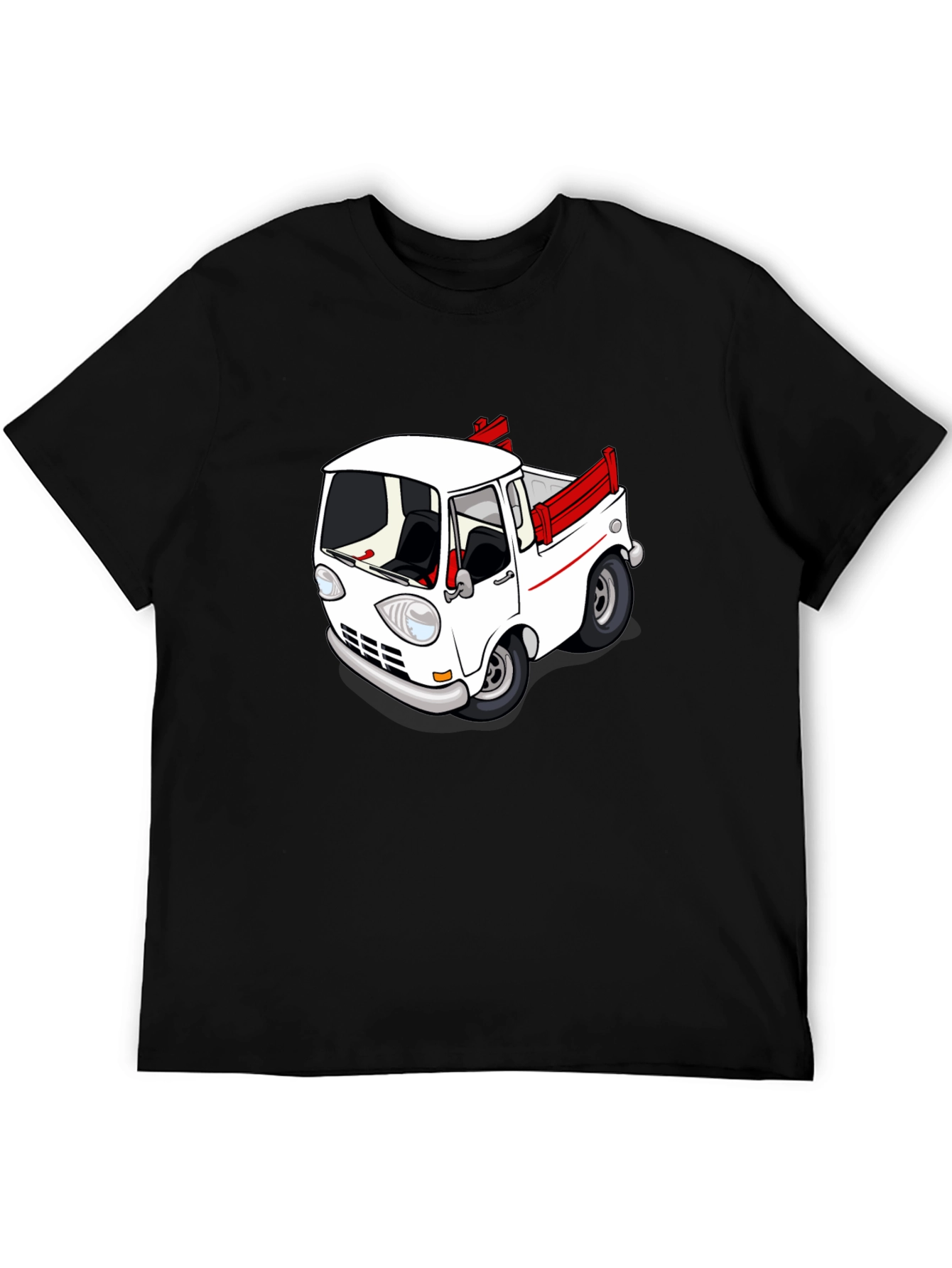 Black Cartoon Truck Graphic Tee - Classic Car Style view 5