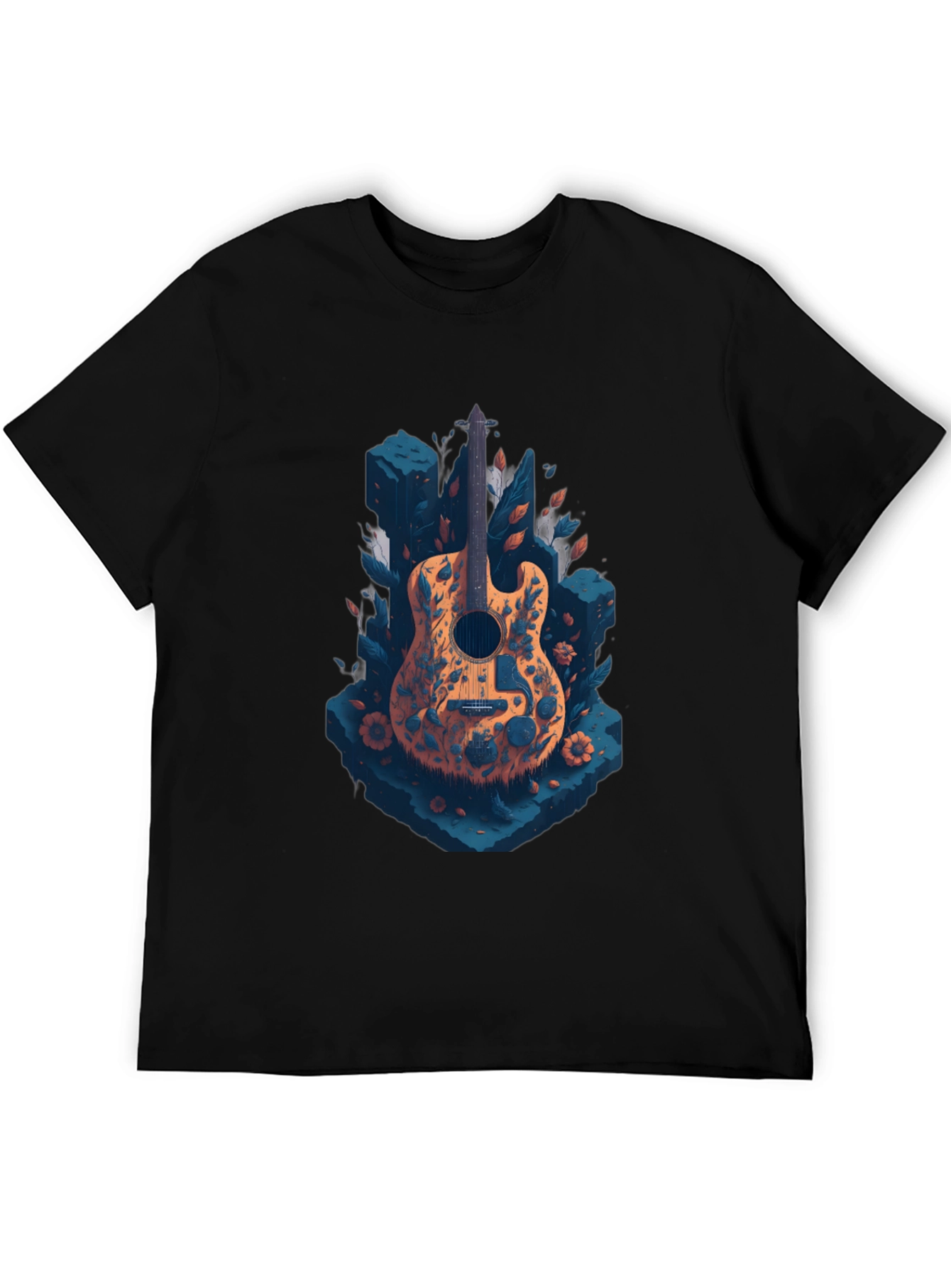 Black Guitar Graphic Tee - Black view 5