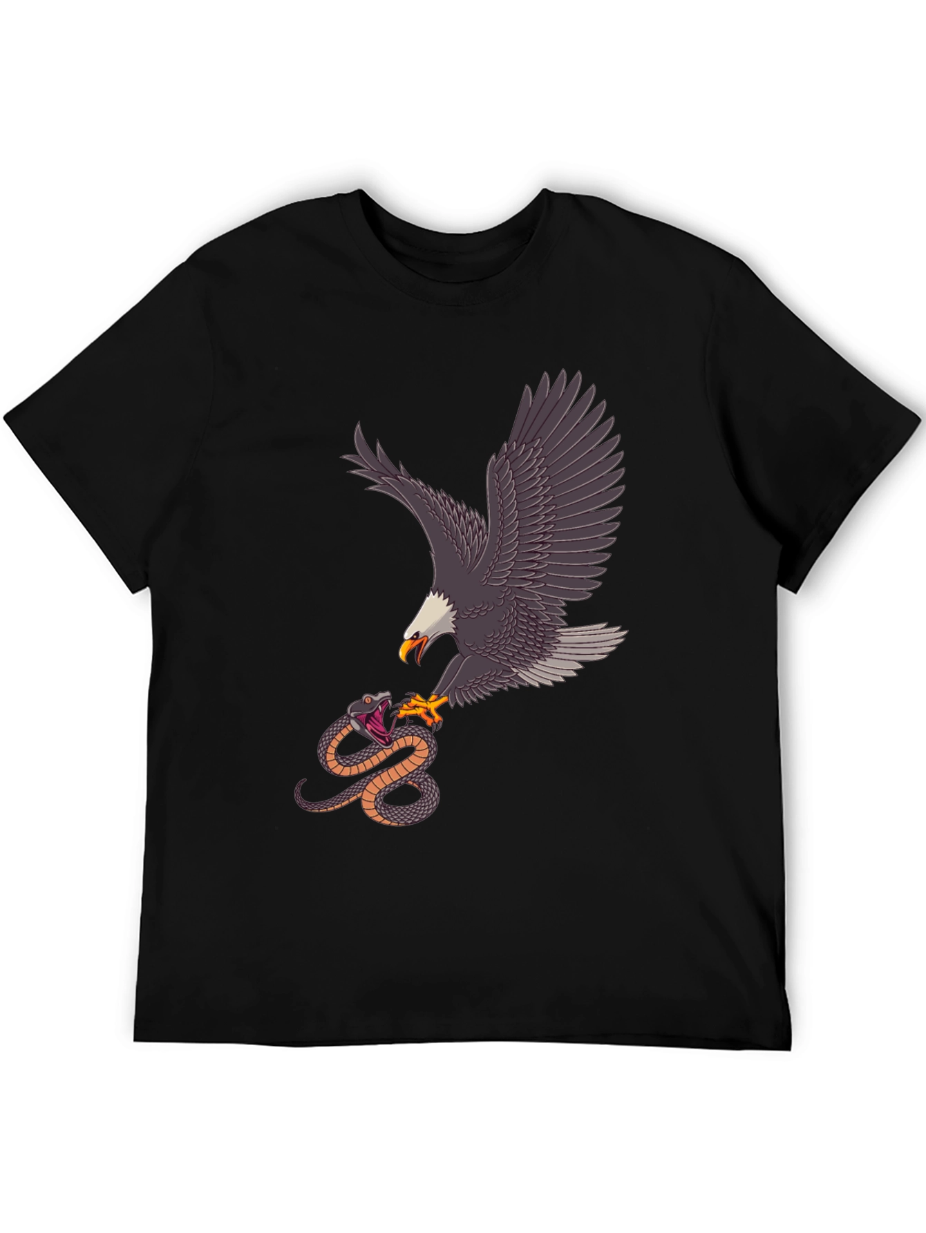 Black Eagle vs Snake Graphic Tee - Black view 5