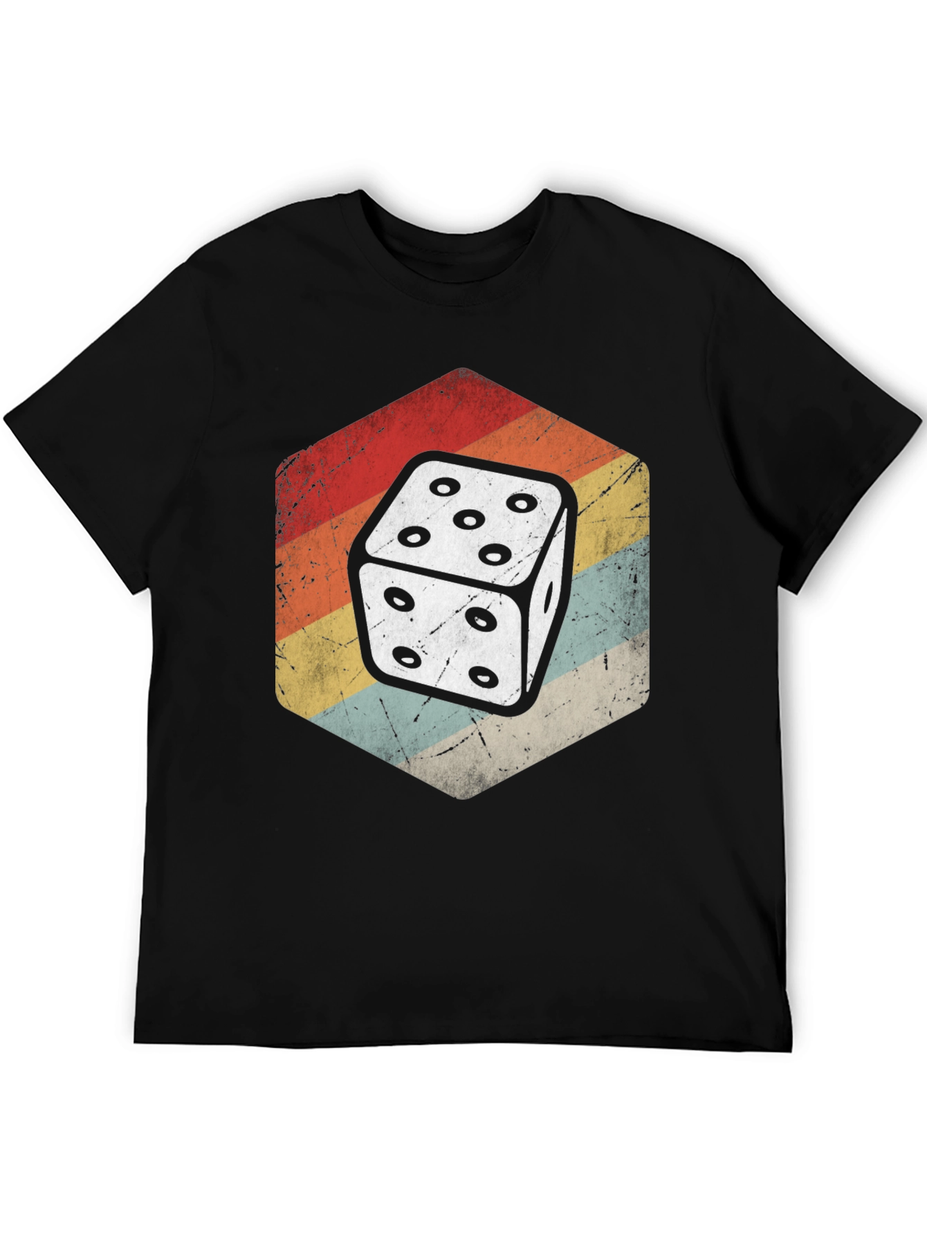 Black Retro Dice Graphic Tee view 5