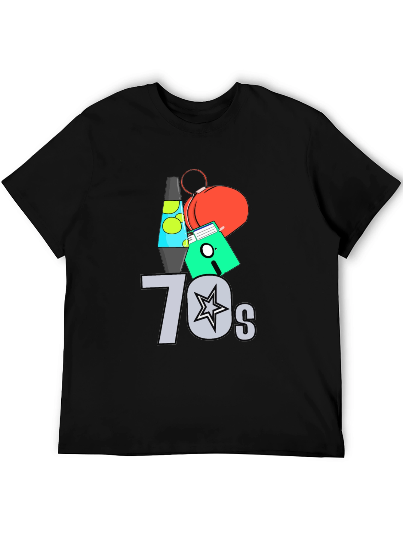 Black Retro 70s Graphic Tee - Nostalgic Vintage Style view 5