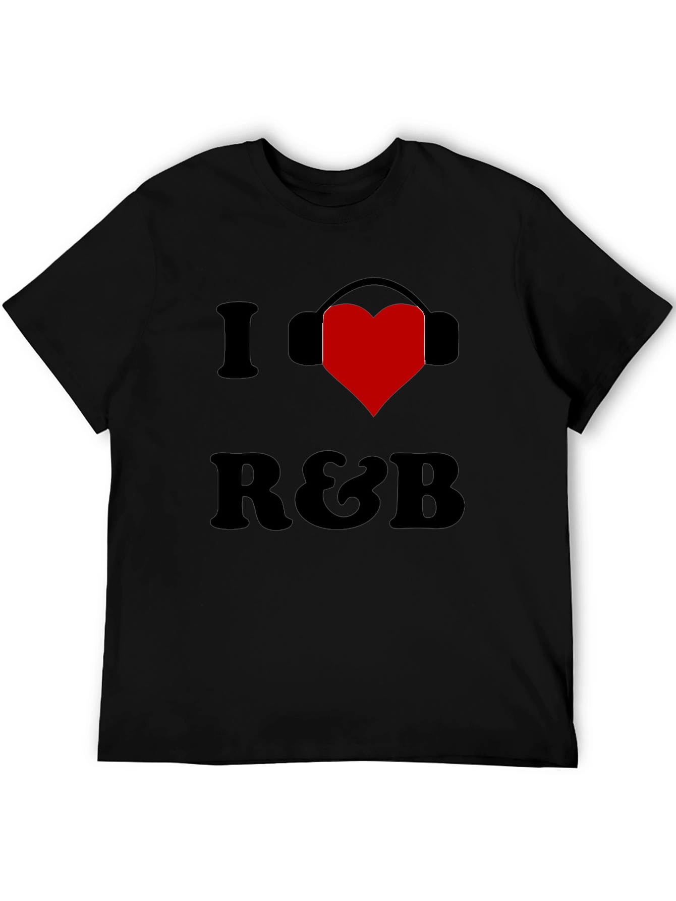 Black I Heart R&B Black Graphic Tee Shirt view 5
