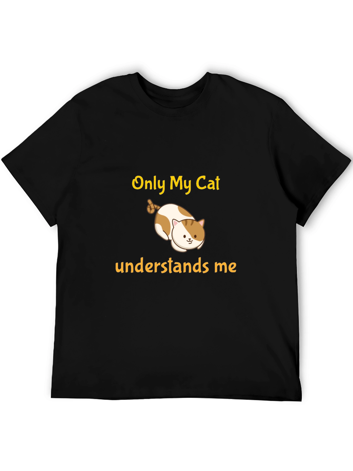 Black Only My Cat Understands Me Black T-Shirt view 5