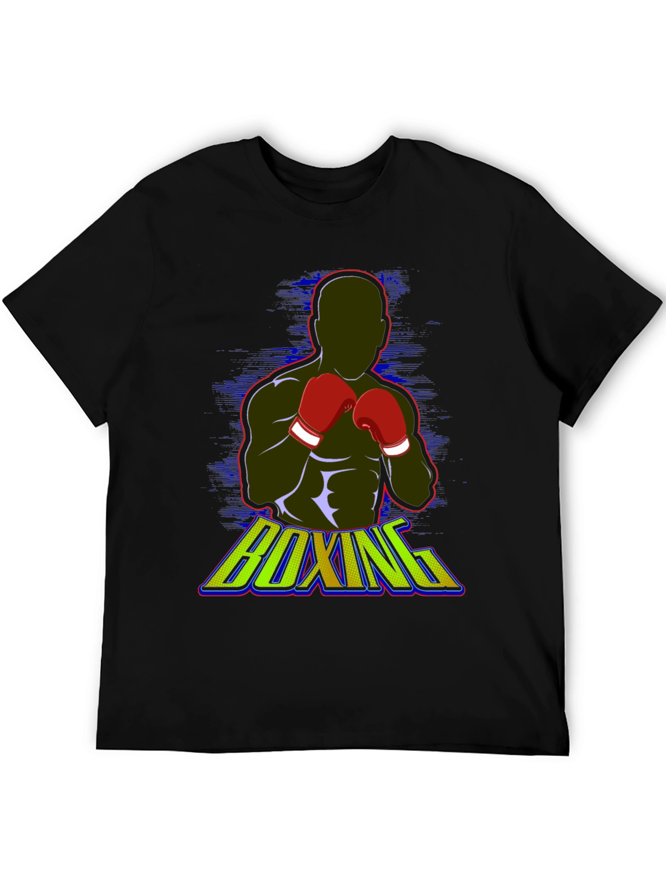 Black Boxing Graphic Tee - Black Cotton Blend T-Shirt view 5