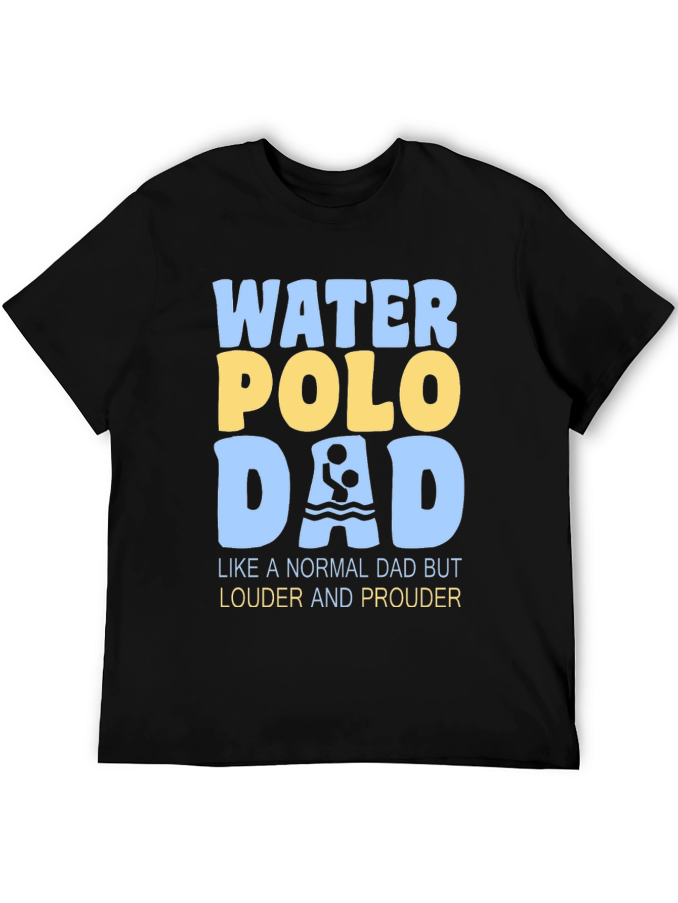 Black Water Polo Dad T-Shirt - Louder and Prouder view 5
