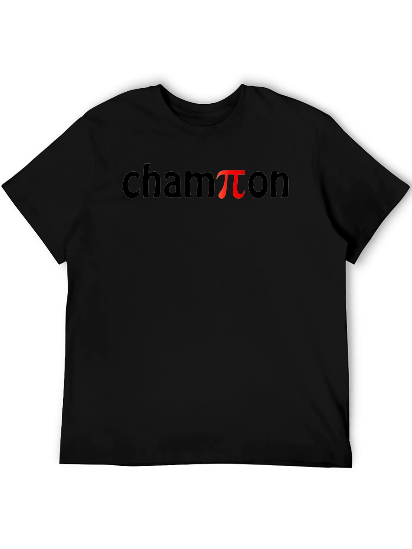 Black Champion Pi Funny Black T-Shirt view 5