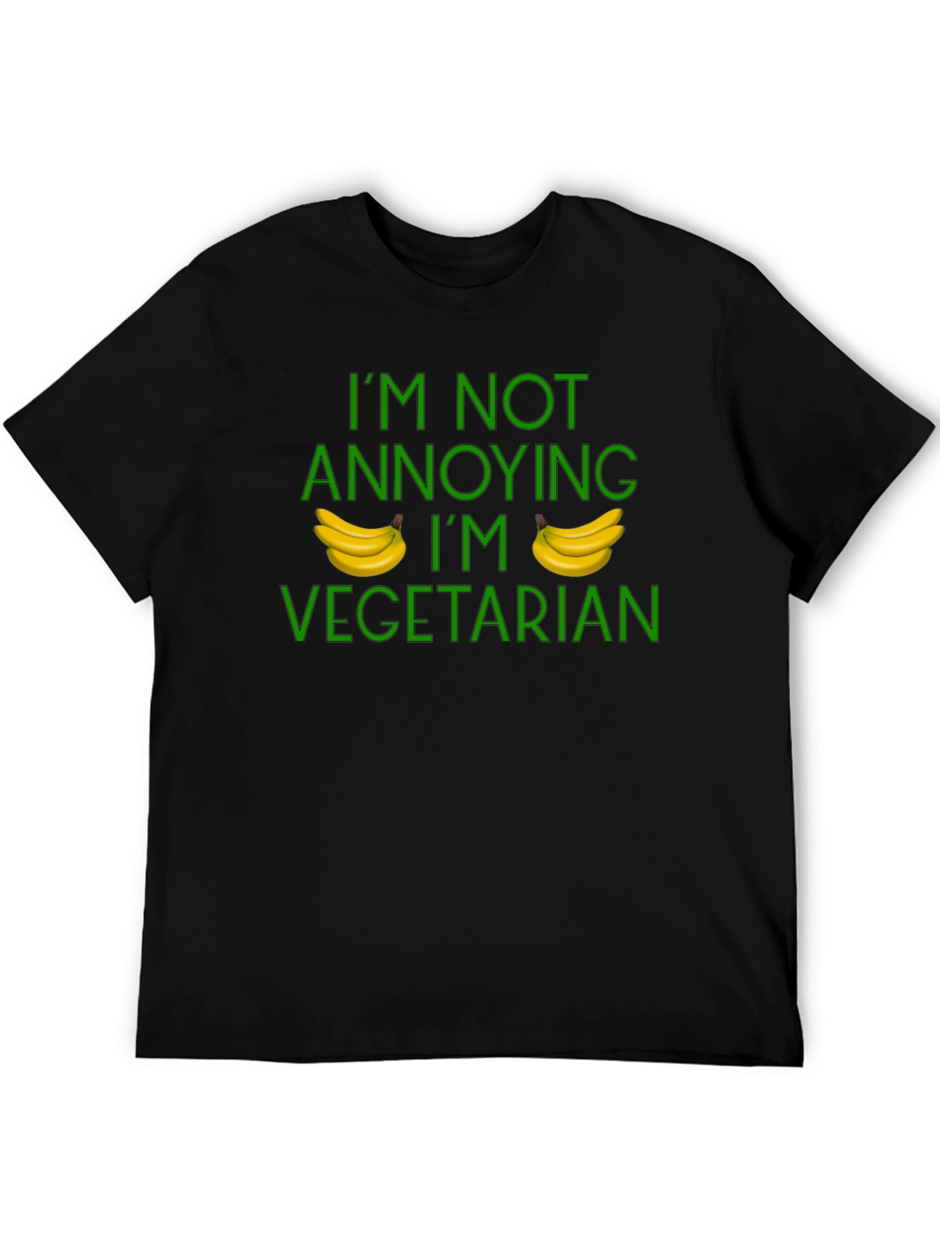Black I'm Not Annoying I'm Vegetarian Funny T-Shirt view 5