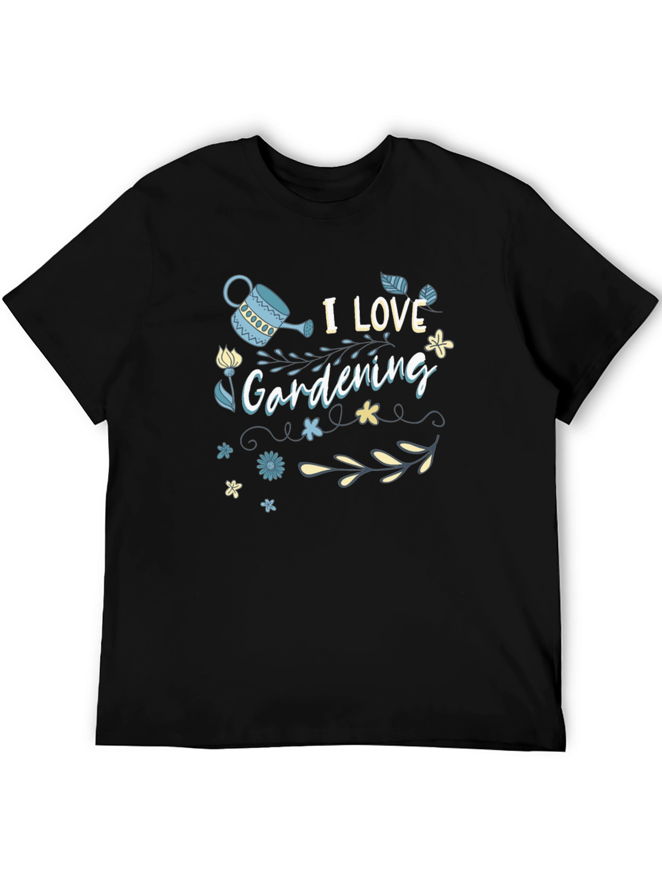 Black I Love Gardening Black T-Shirt view 5