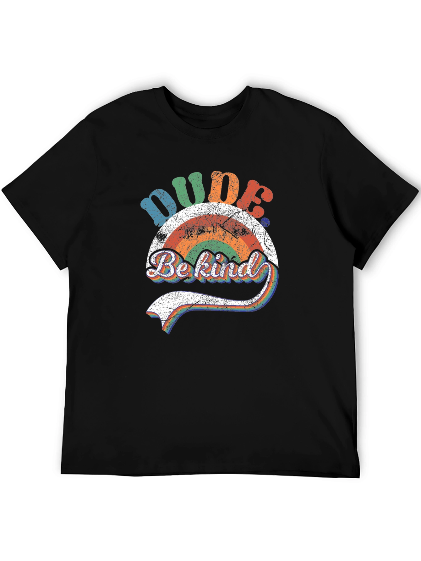 Black Dude Be Kind Rainbow Graphic T-Shirt view 5