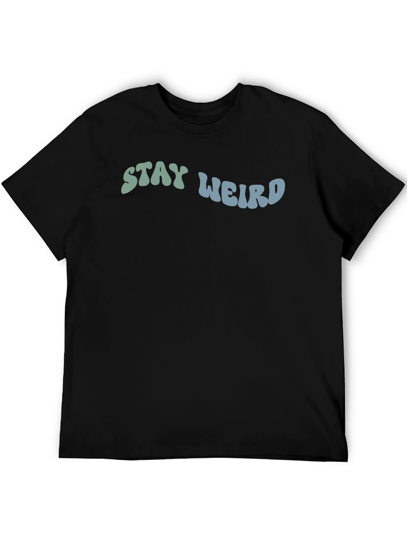 Stay Weird Graphic Tee - Black Cotton T-Shirt - 5