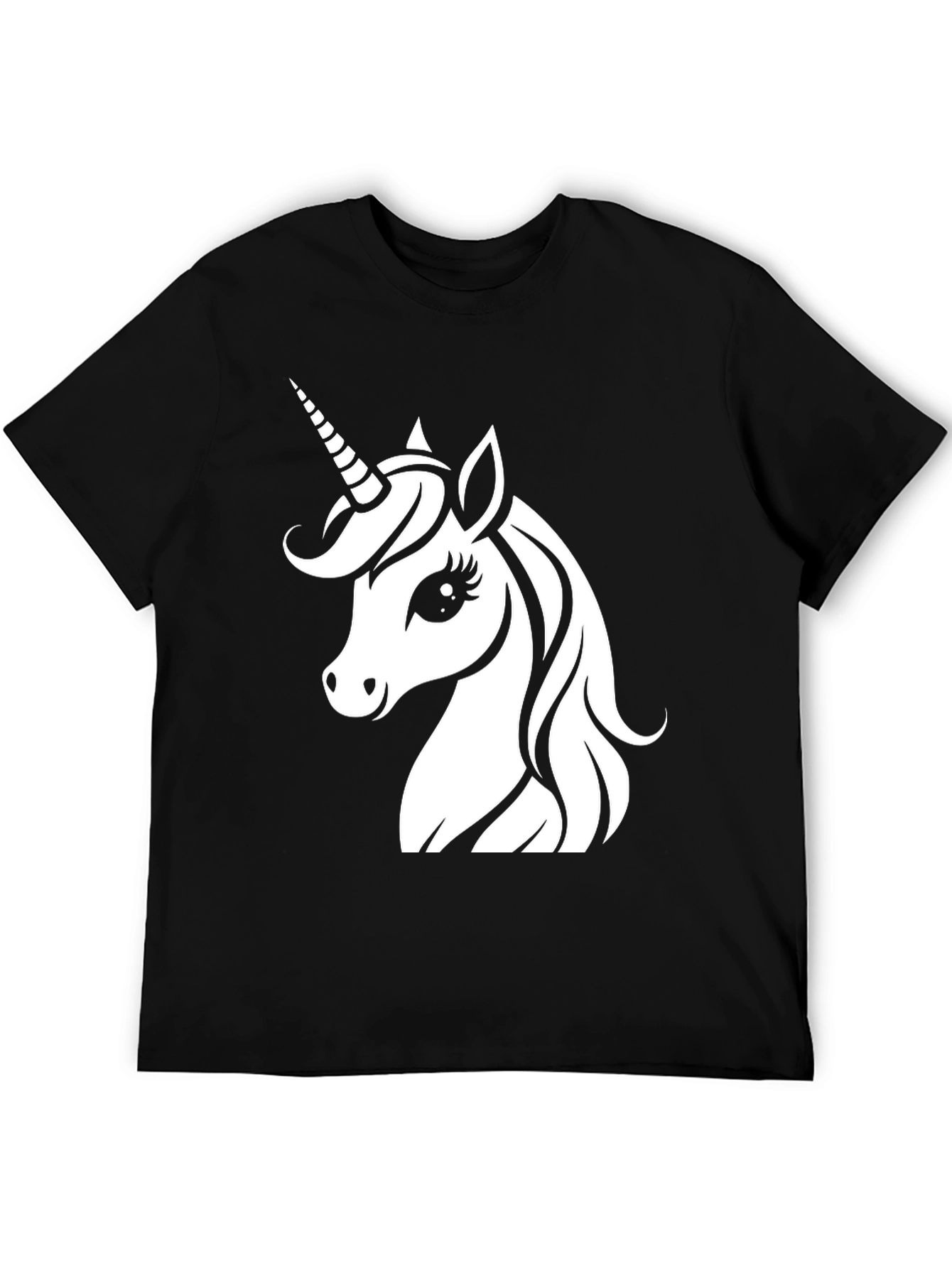 Black Unicorn Graphic Tee - Black Cotton Shirt view 5
