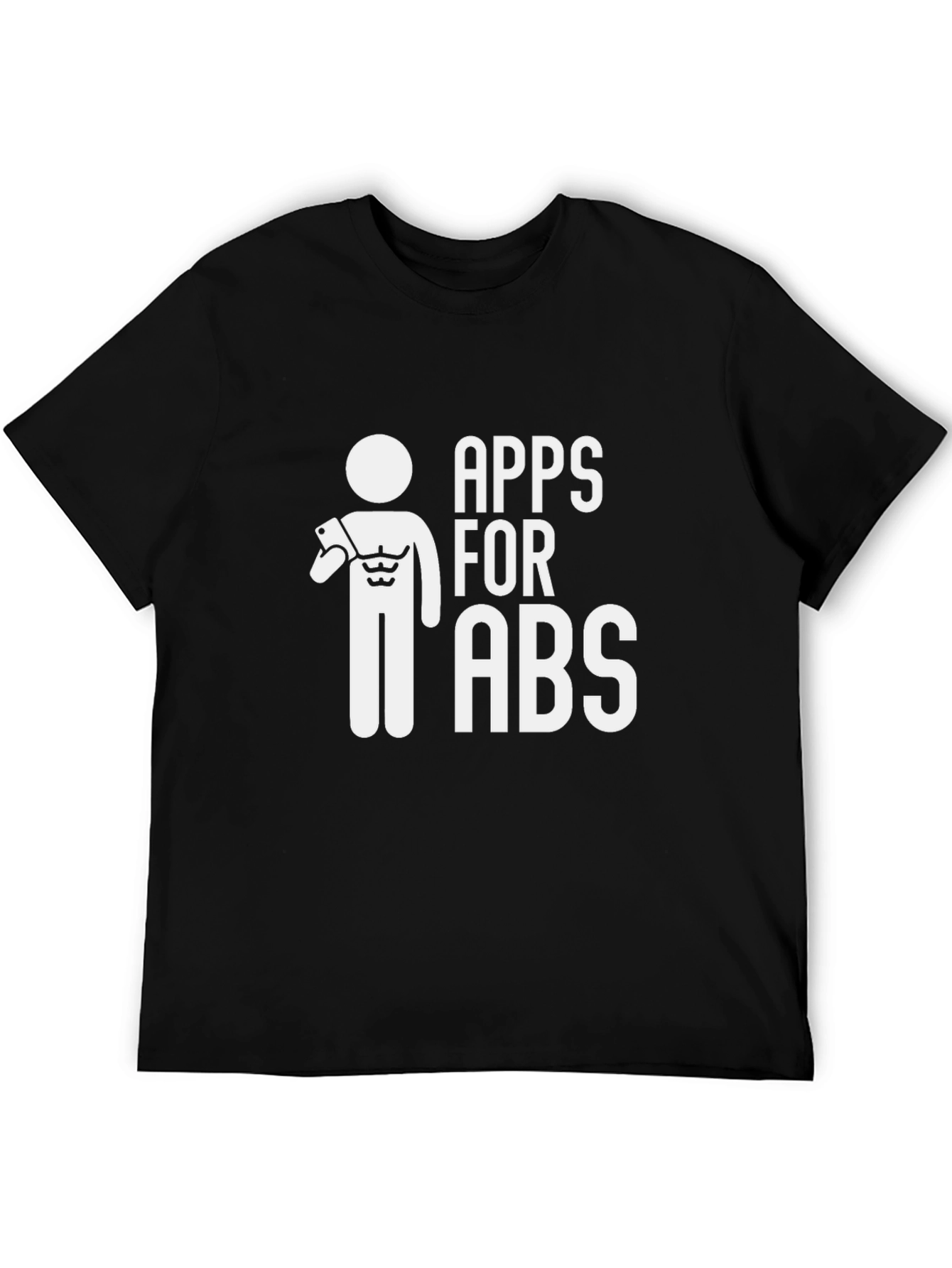 Black Apps for Abs Funny Graphic T-Shirt view 5