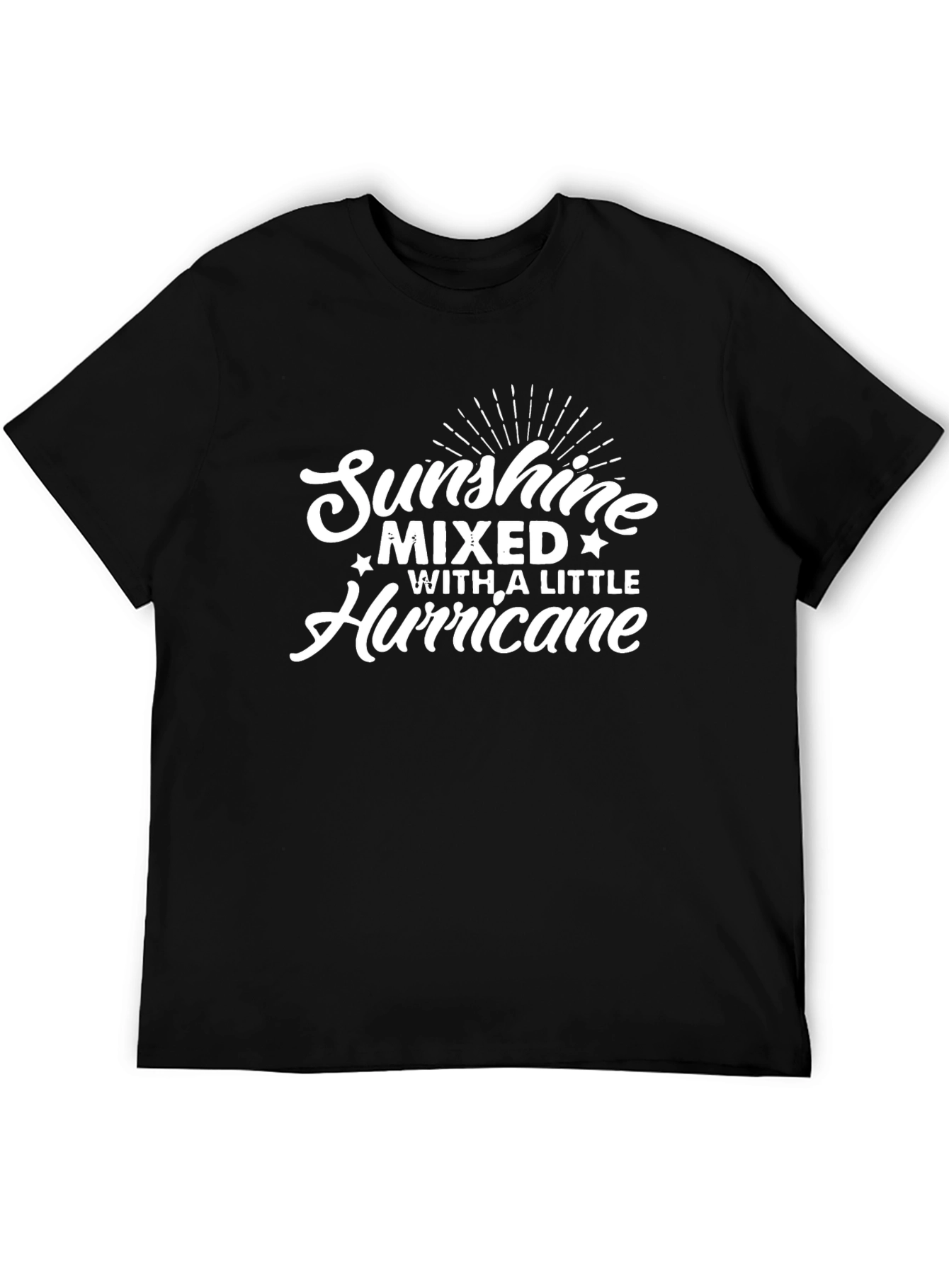 Black Sunshine Mixed With A Little Hurricane Black T-Shirt view 5