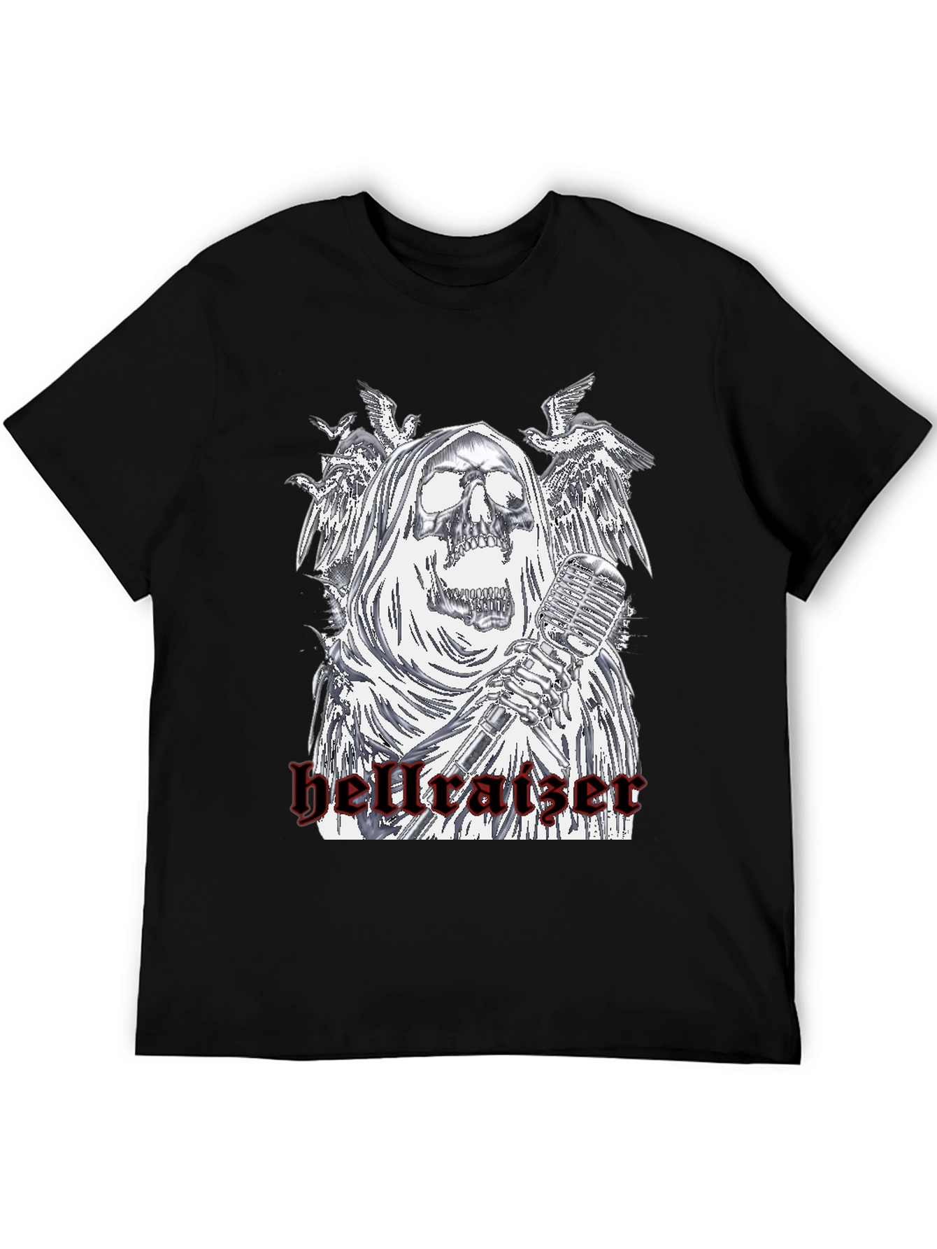 Black Hellraiser Skeleton Graphic T-Shirt - Black view 5