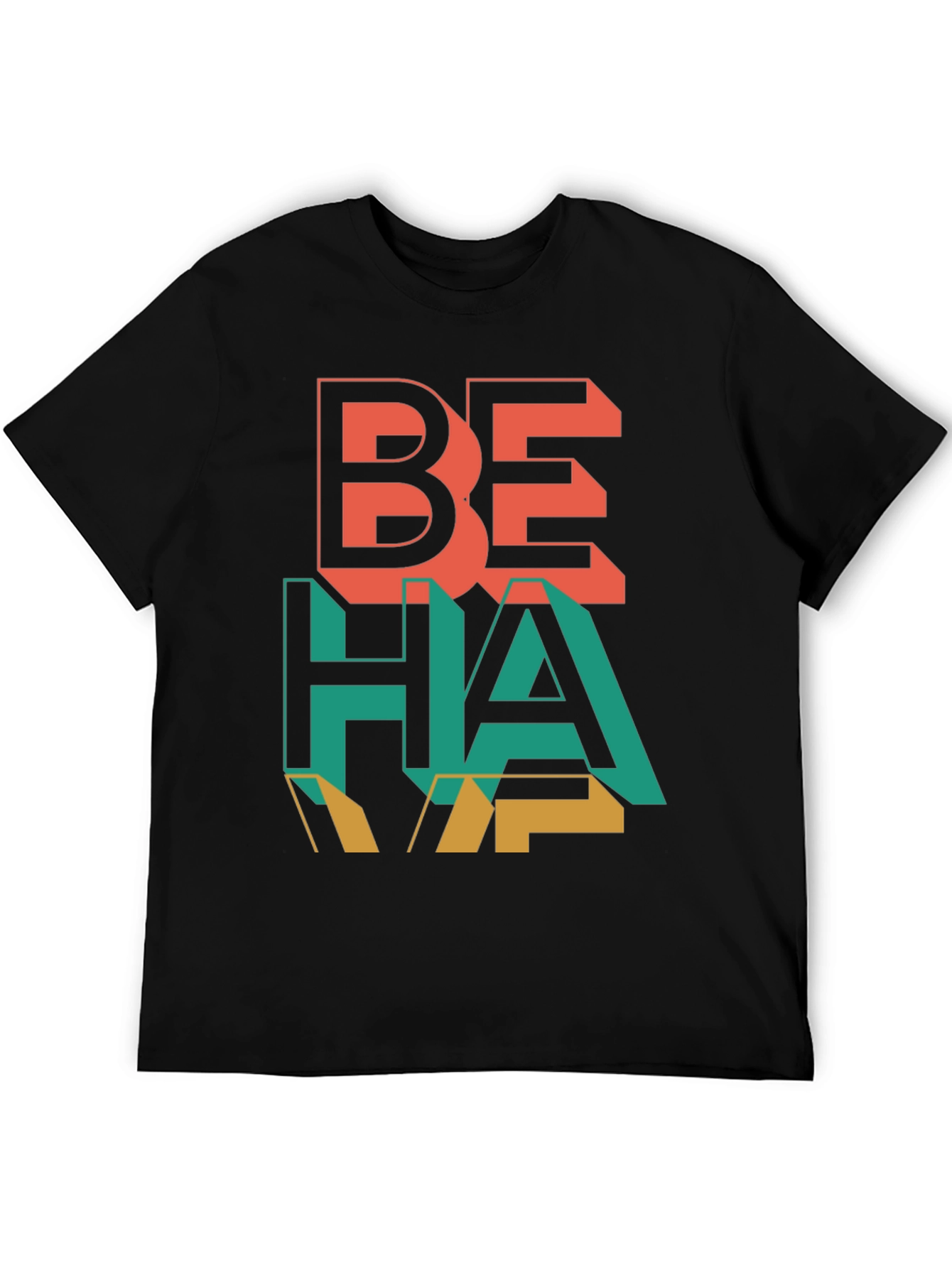 Black Be Happy Black Graphic Tee view 5