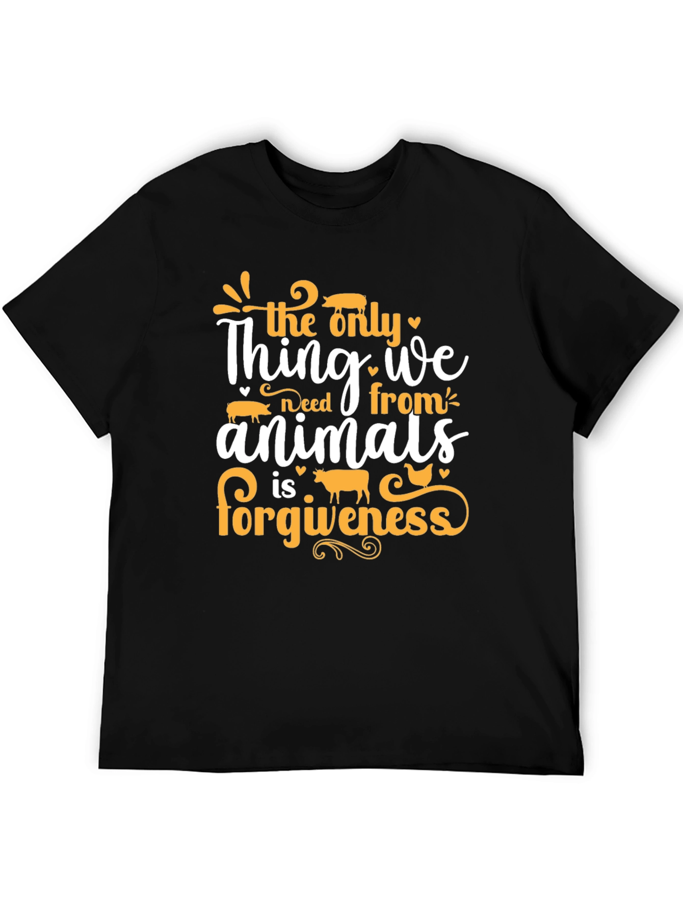 Black Vegan Animal Forgiveness T-Shirt - Unisex view 5
