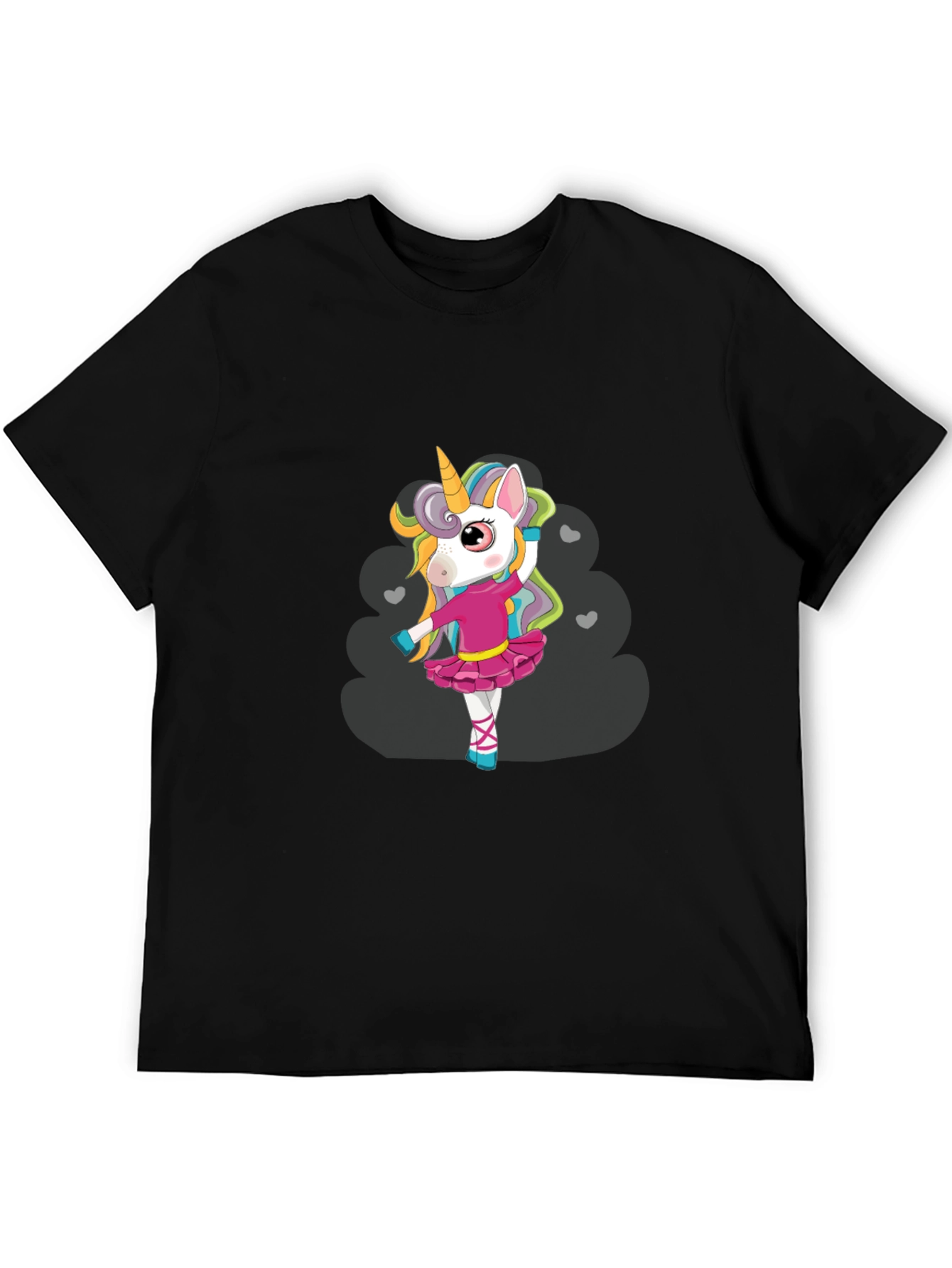 Black Unicorn Ballerina Black T-Shirt view 5
