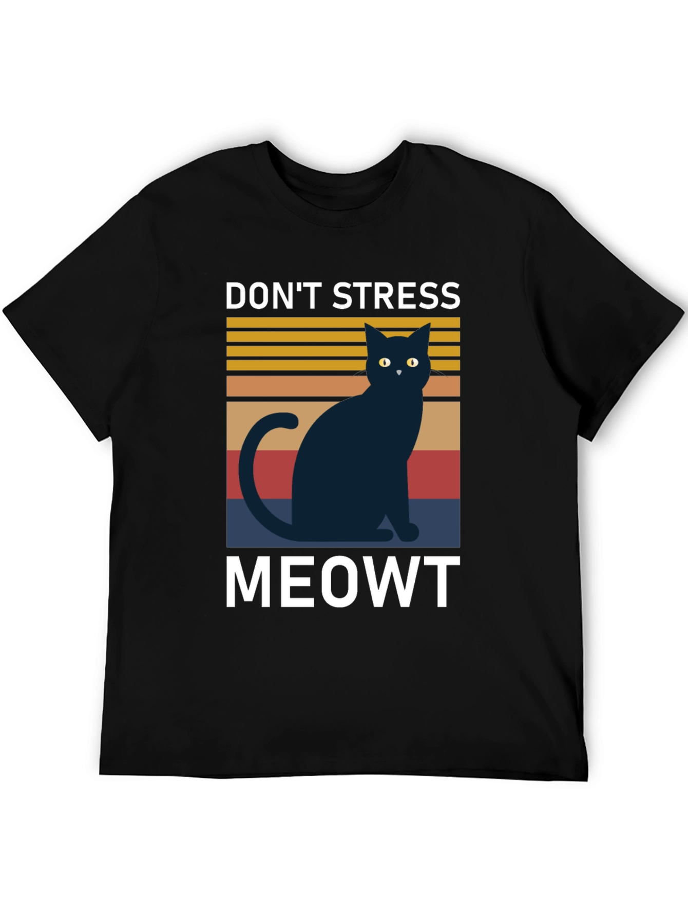 Black Don't Stress Meowt T-Shirt, Cat Lover Tee view 5