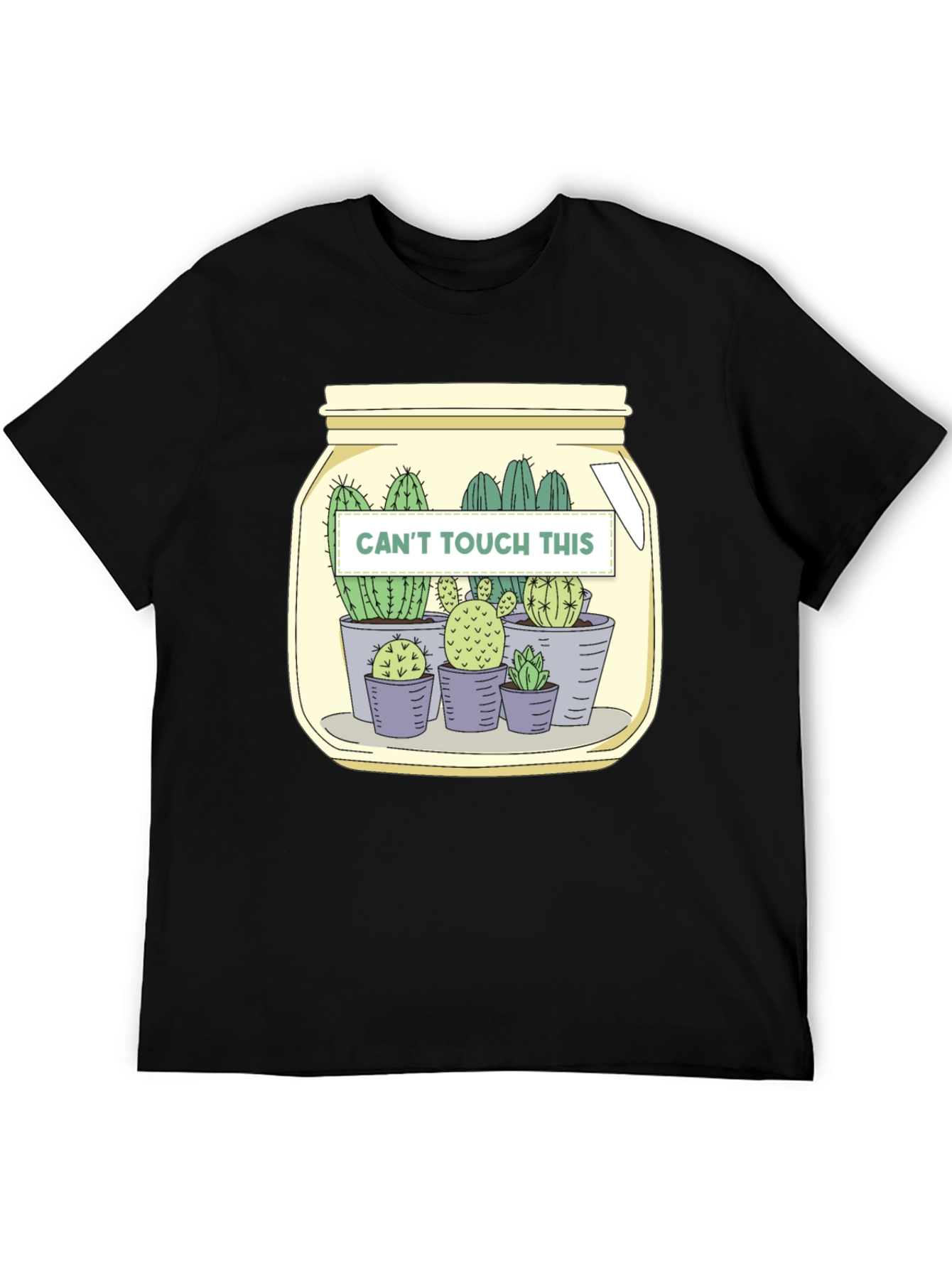 Black Cactus Crew T-Shirt - "Can't Touch This" Graphic Tee view 5