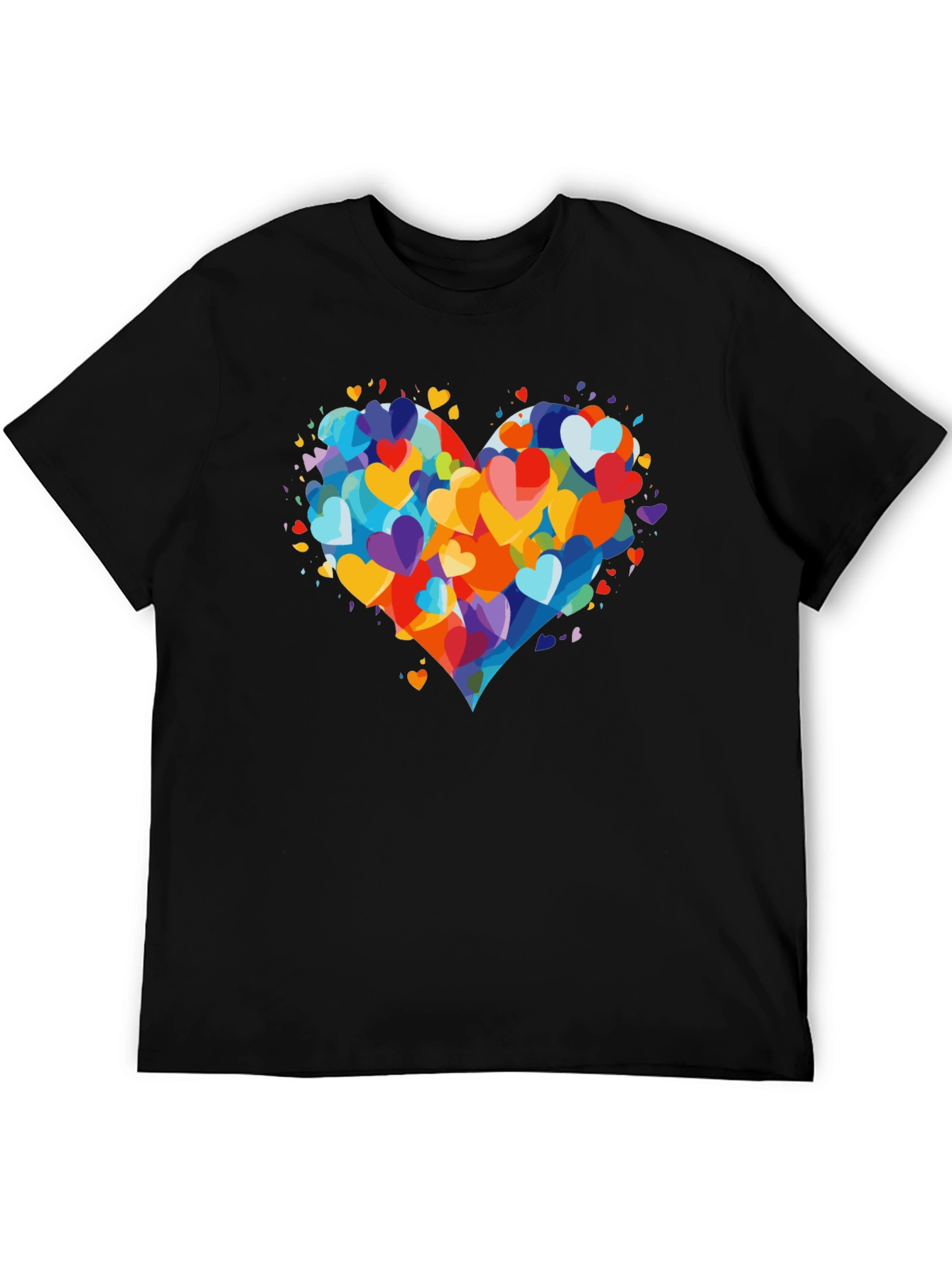Black Heart Burst T-Shirt - Colorful Love Design view 5